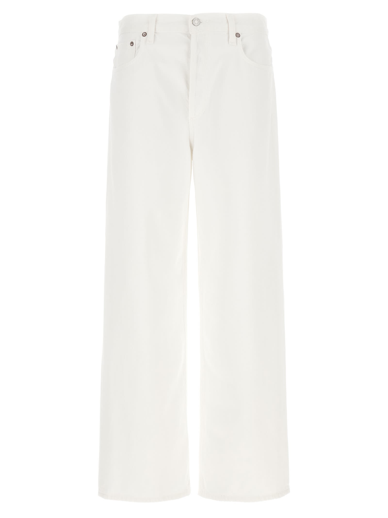 Agolde Low Slung Baggy Jeans In White