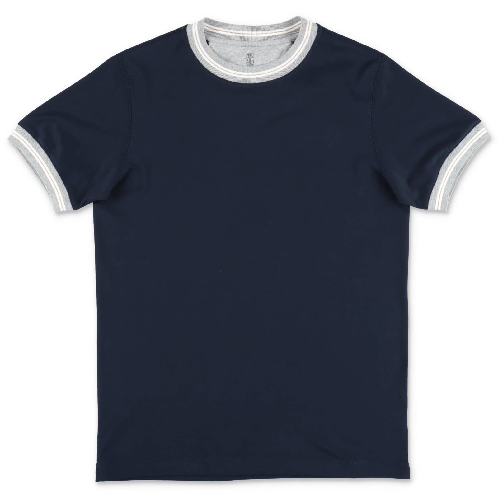 Brunello Cucinelli T-shirt Blu Navy In Jersey Di Cotone