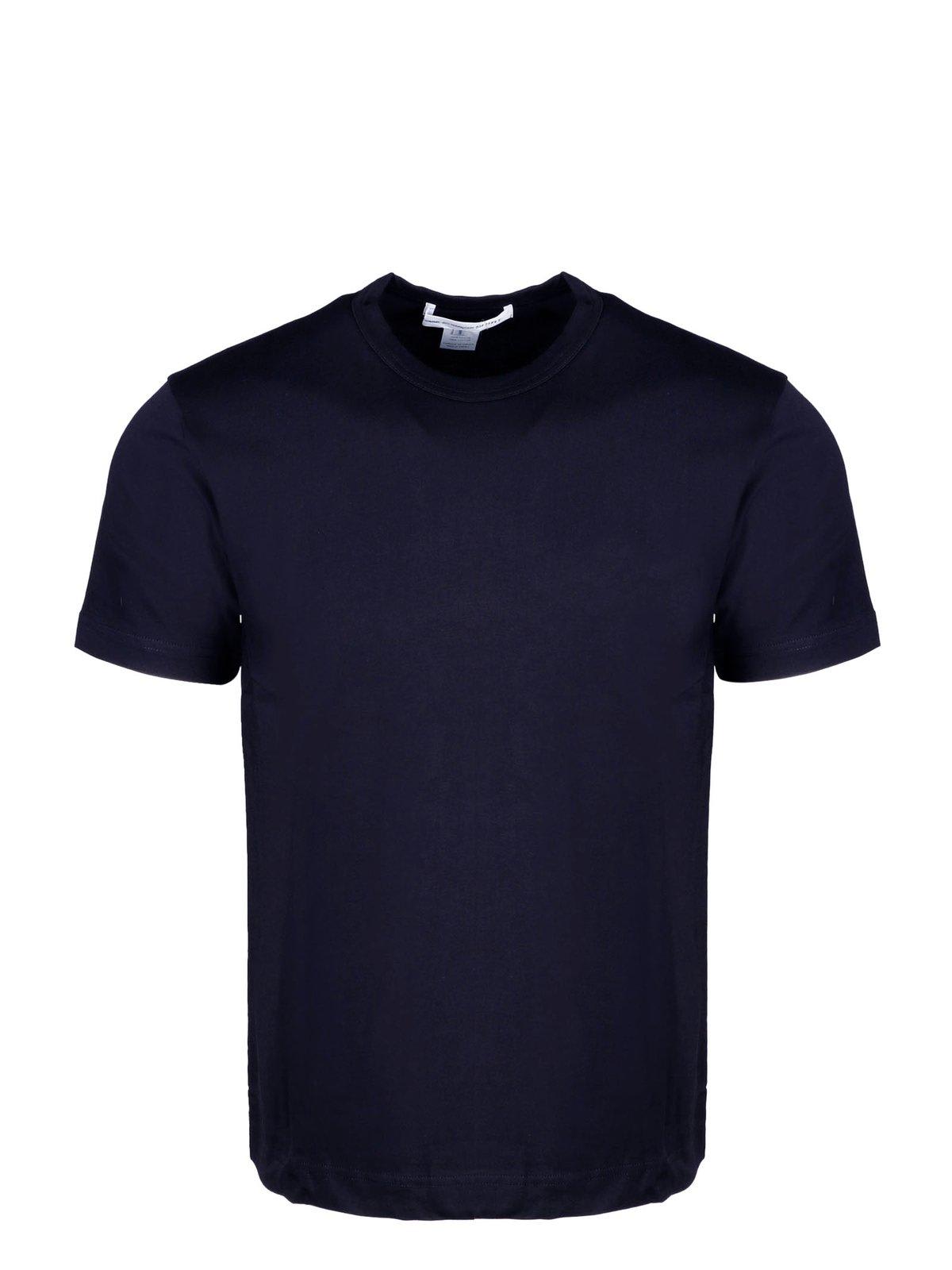 Comme Des Garçons Crewneck T-shirt In Blu Navy