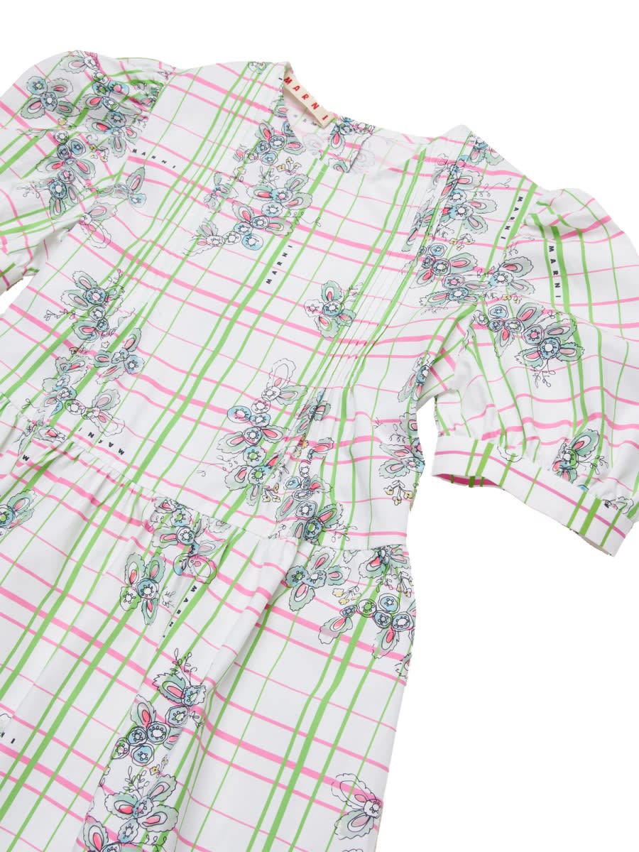 Marni Abito In Popeline Allover Greenhouse In White