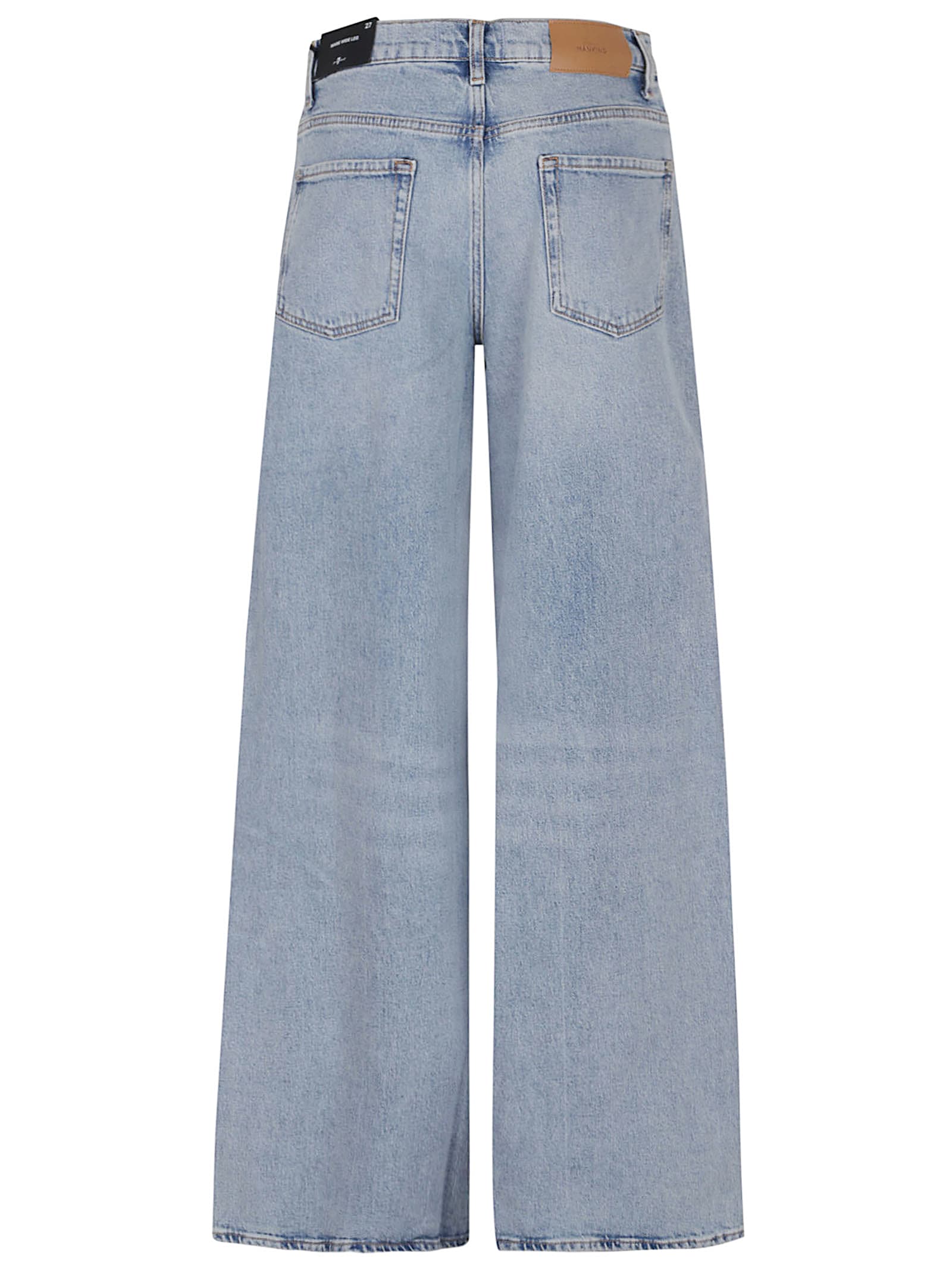 7 For All Mankind Marie Wide Leg Trousers With Bold Cuffs In Blue