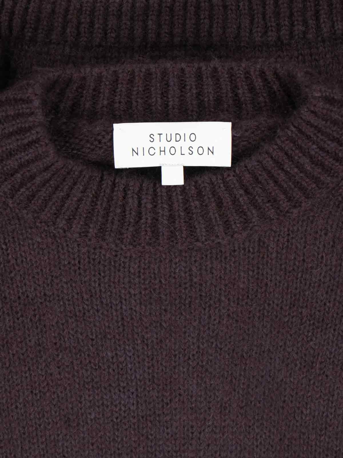 Studio Nicholson Mohair Blend Sweater In Brown