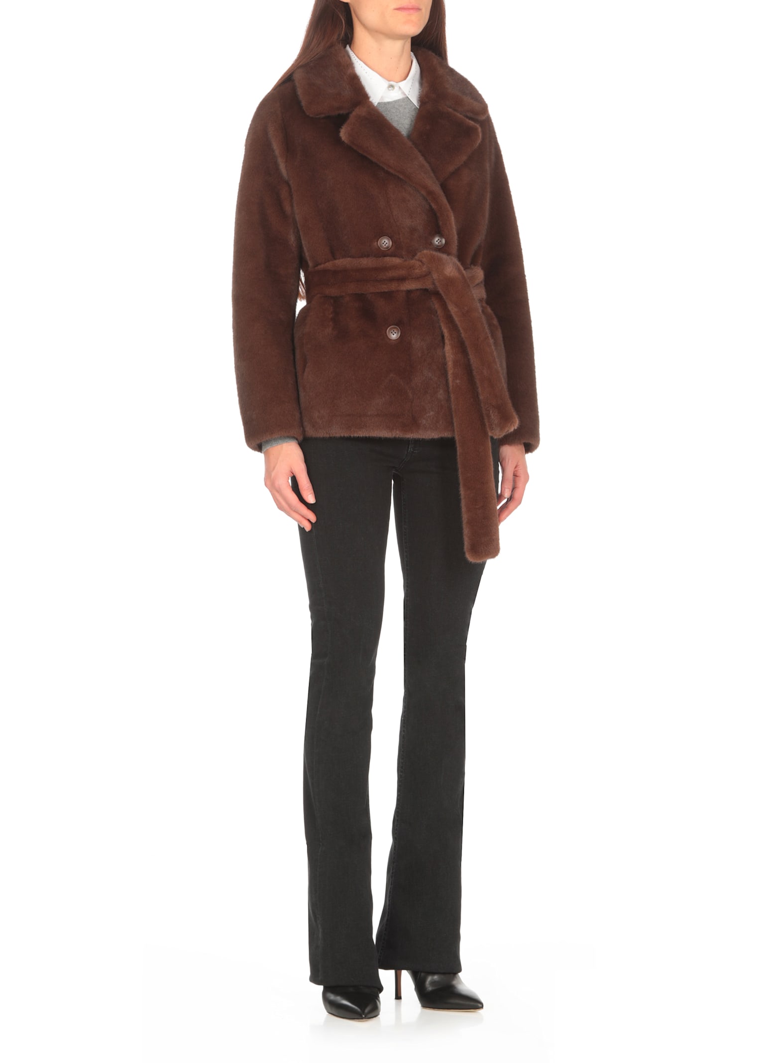 Shop Valentini 1972 Eco Mink Coat In Brown