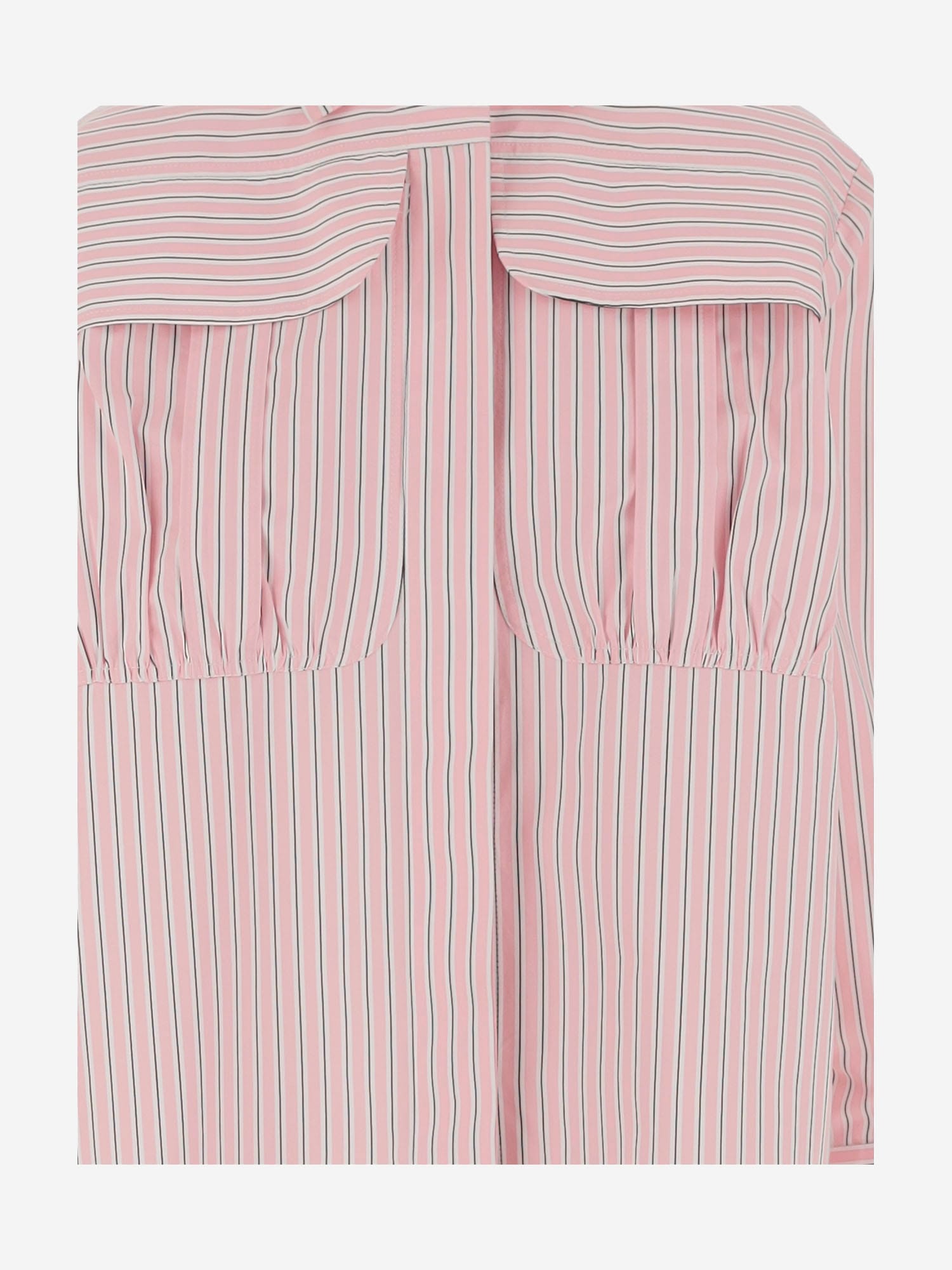 Patou Cotton Shirt With Striped Pattern In Pink