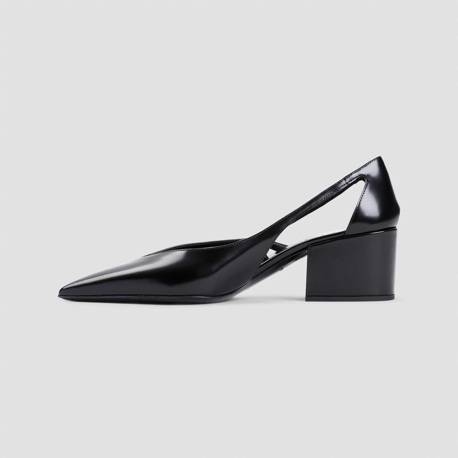 Prada Leather Cutout Block-heel Pumps In Animal Print
