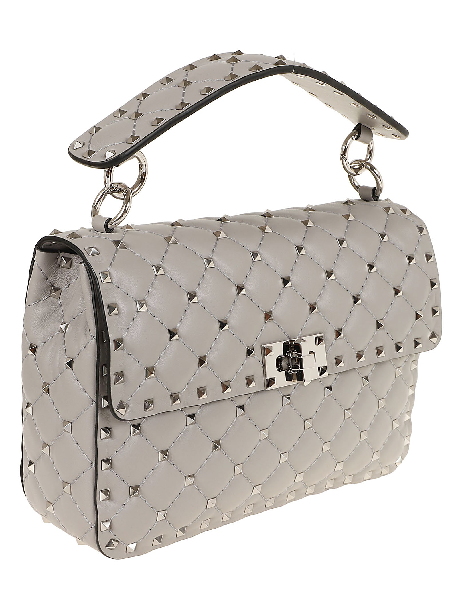 Shop Valentino Medium Shoulder Bag Rockstud Spike In Wrl Dove Grey