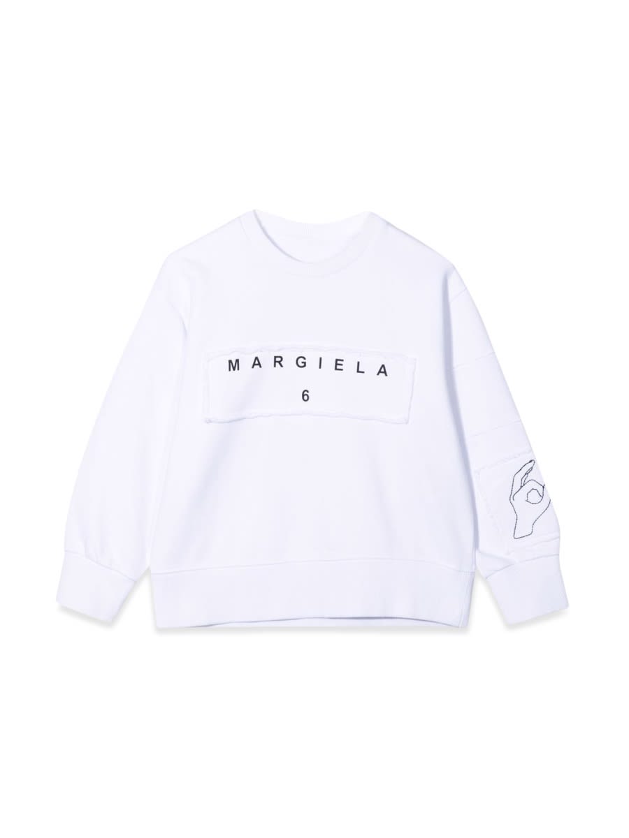 Mm6 Maison Margiela Kids' Felpa In White