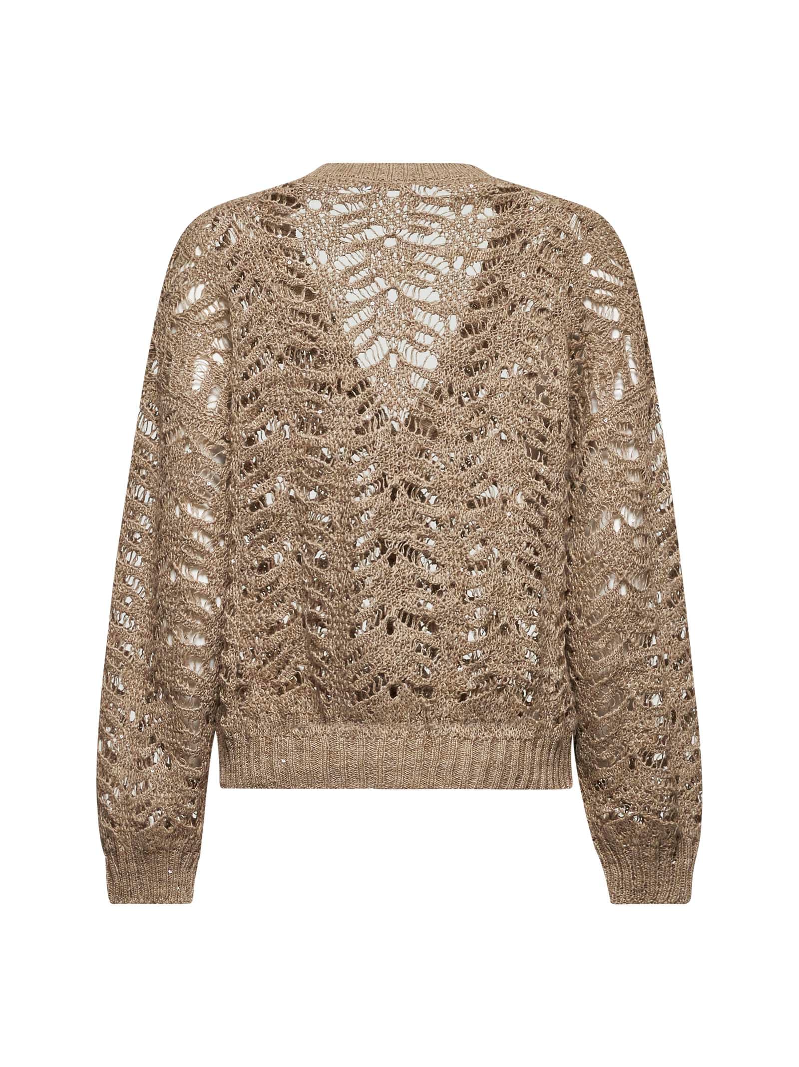 Brunello Cucinelli V-neck Buttoned Cardigan In Beige
