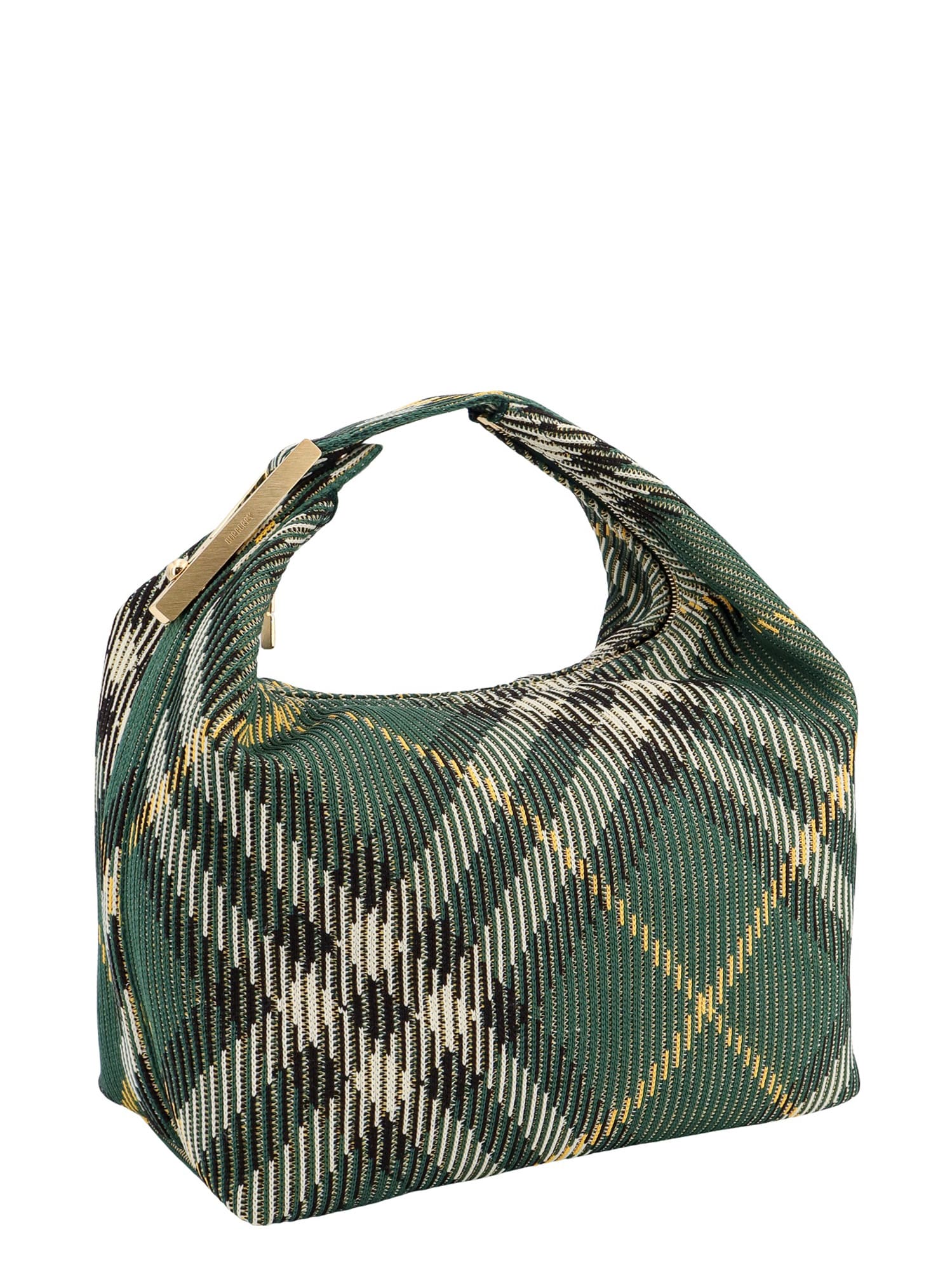 Shop Burberry Peg Media Handbag In Green