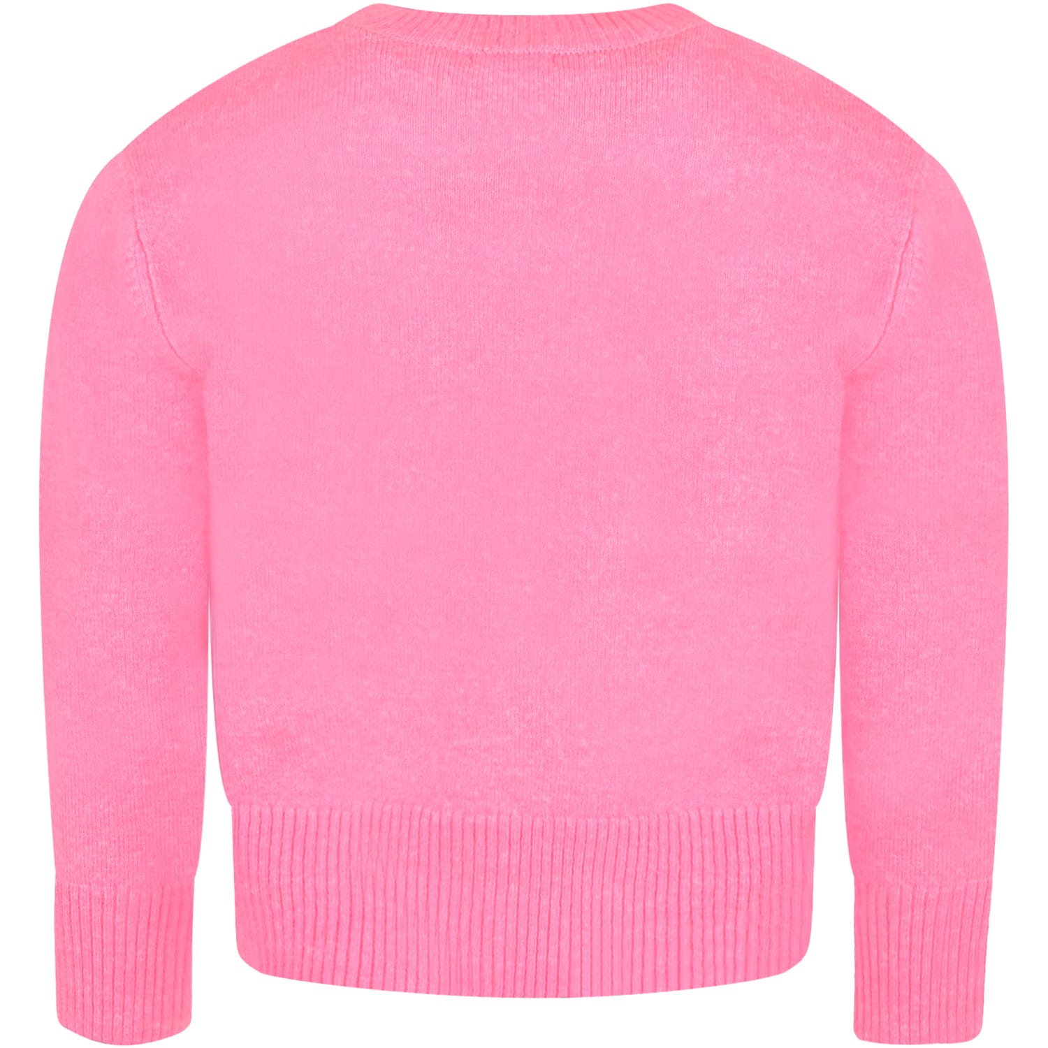 Shop Billieblush Fuchsia Sweater For Girl With Hearts In Pink