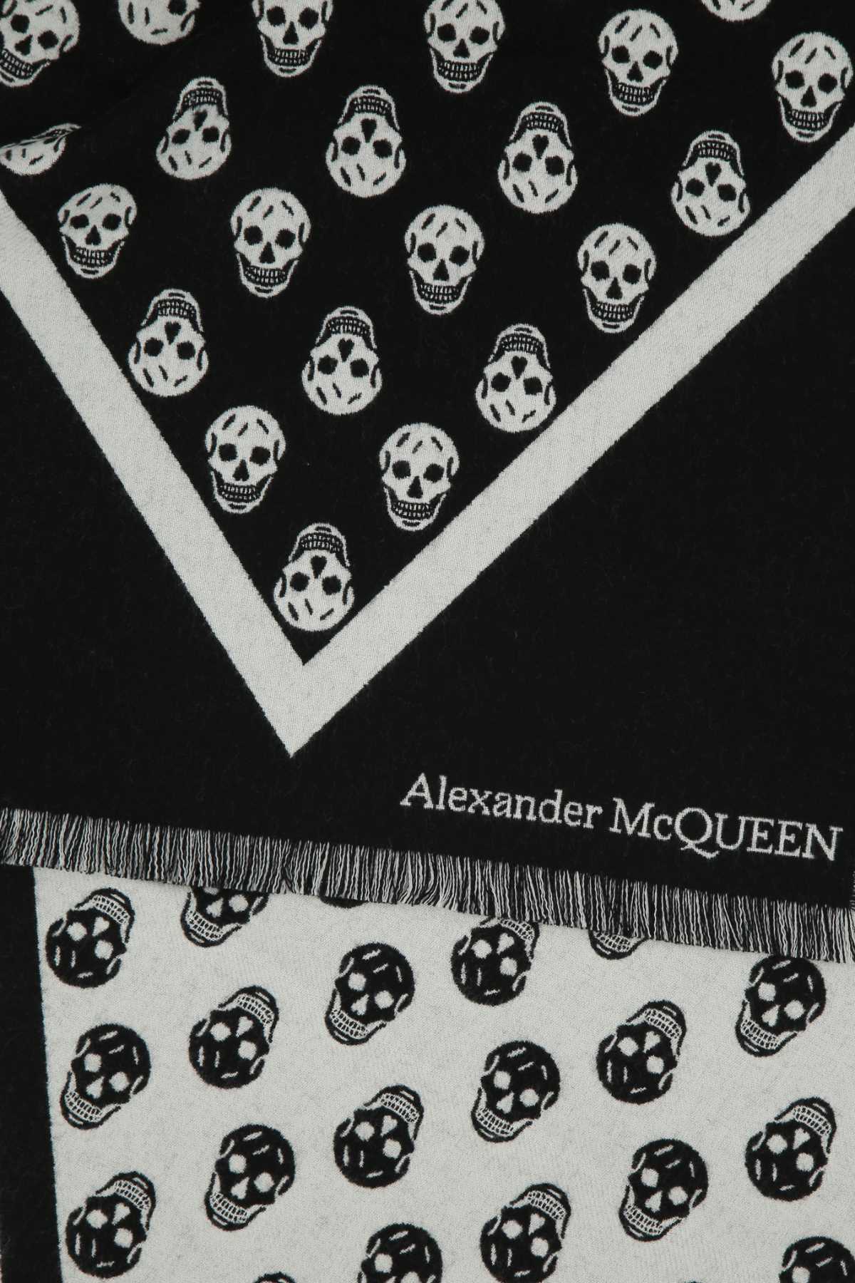 Alexander Mcqueen Embroidered Wool Scarf In 1078