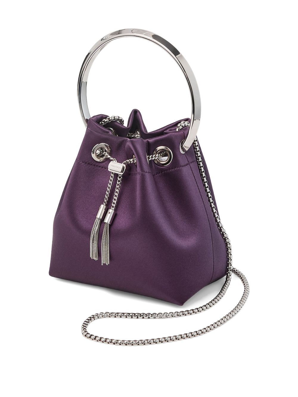 Jimmy Choo Bon Bon Leather Bucket Bag In Burgundy