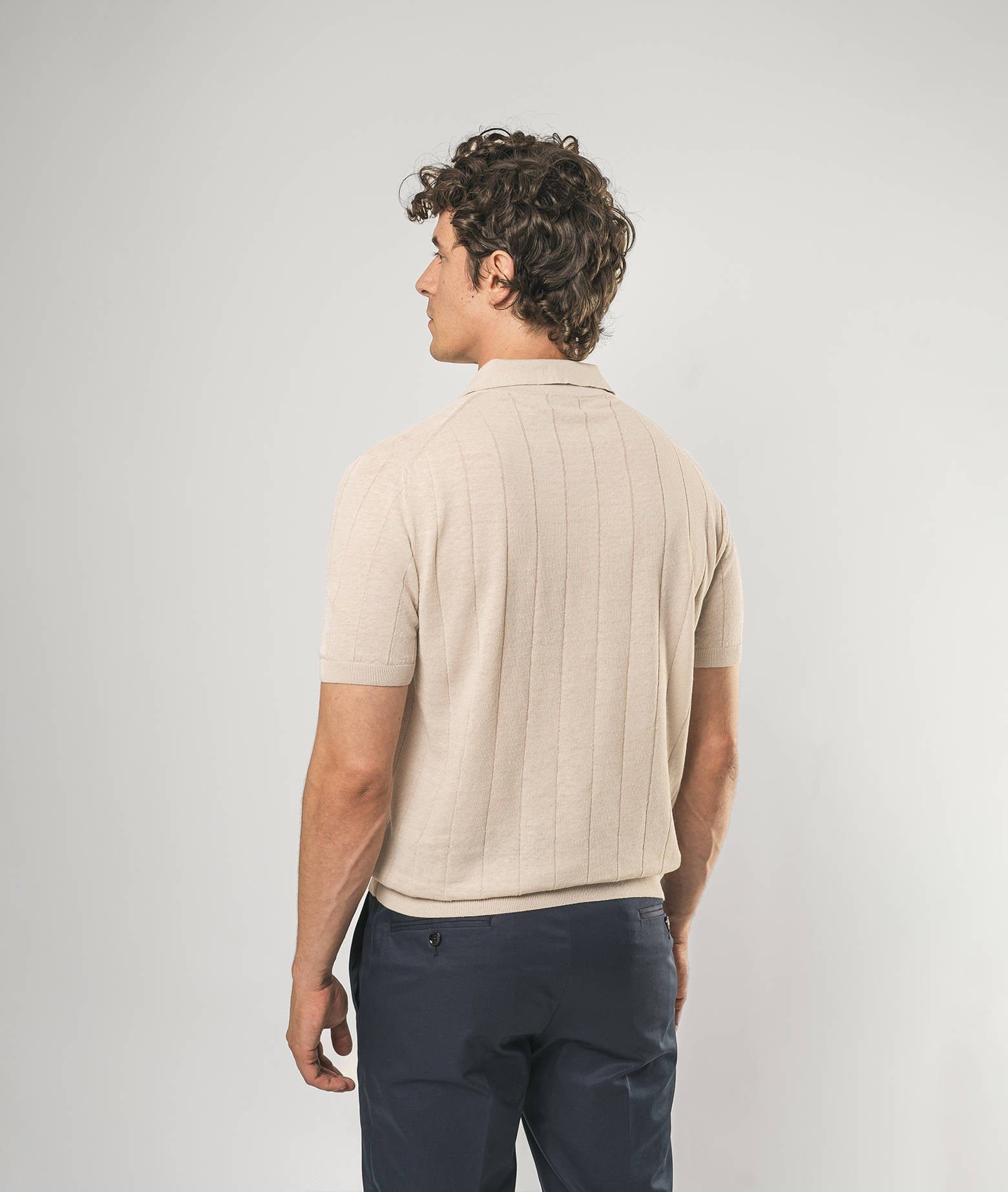 Larusmiani Linen And Cotton Polo Saint Tropez Sweater In Beige