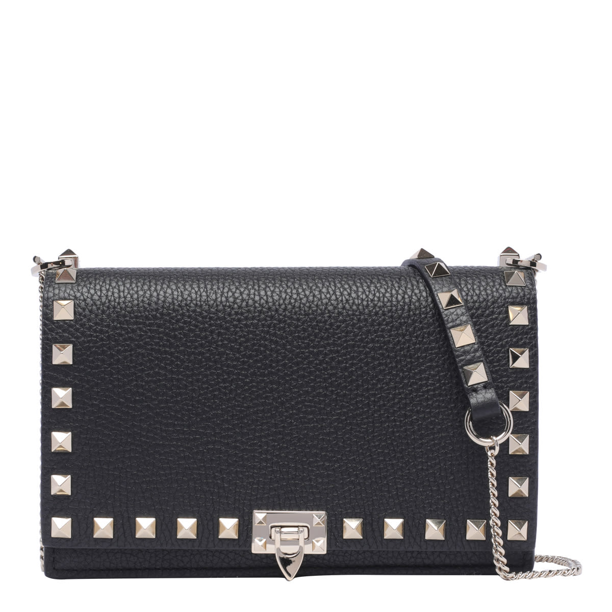 Shop Valentino Mini Rockstud Crossbody Bag In Black