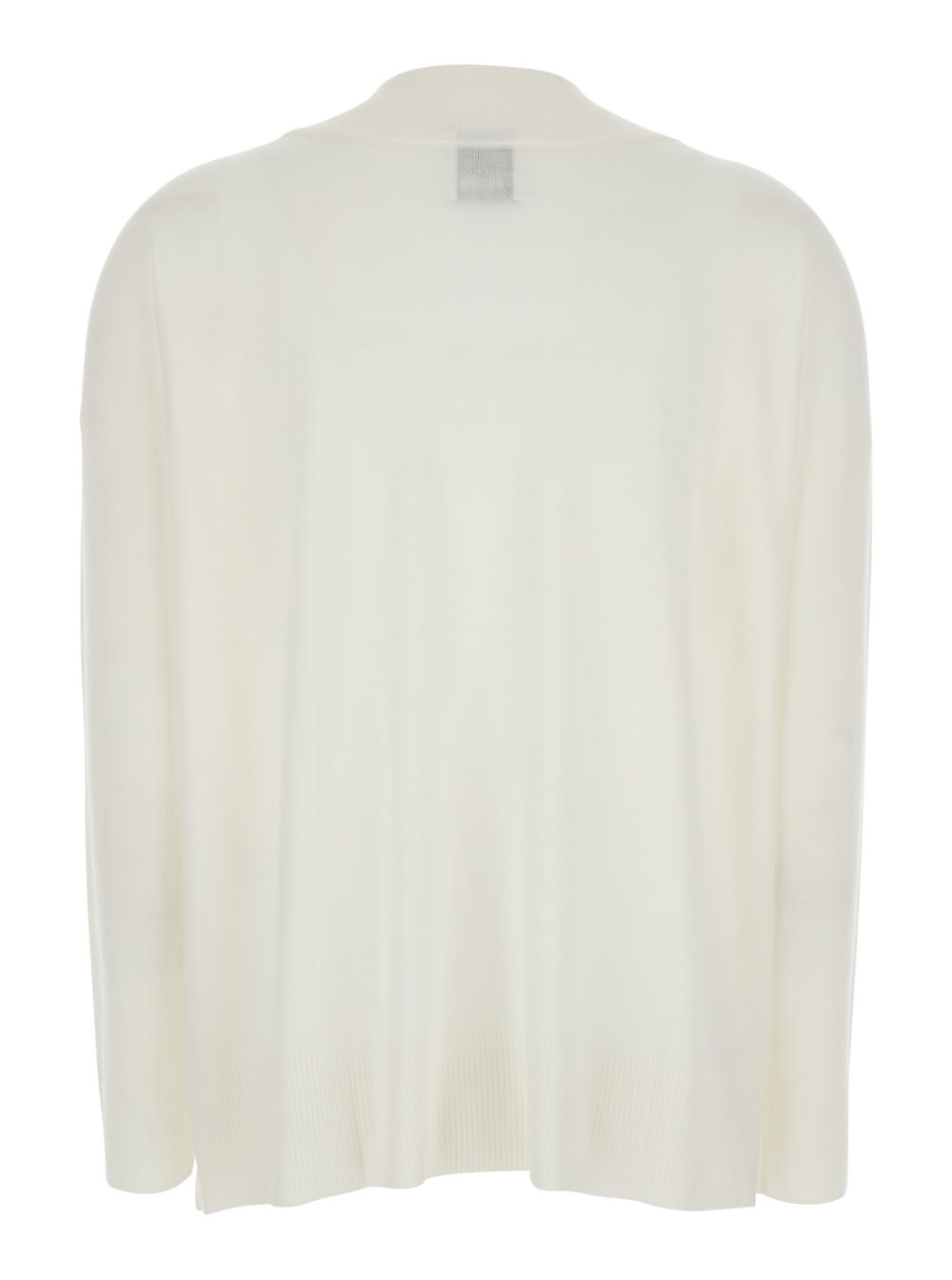 ALLUDE WHITE SWEATER WITH V NECK IN WOOL WOMAN 