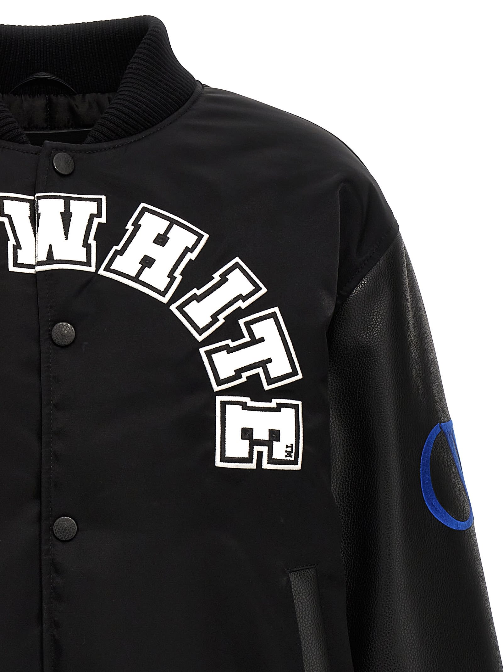 Shop Off-white Baseball Bomber Jacket In Black