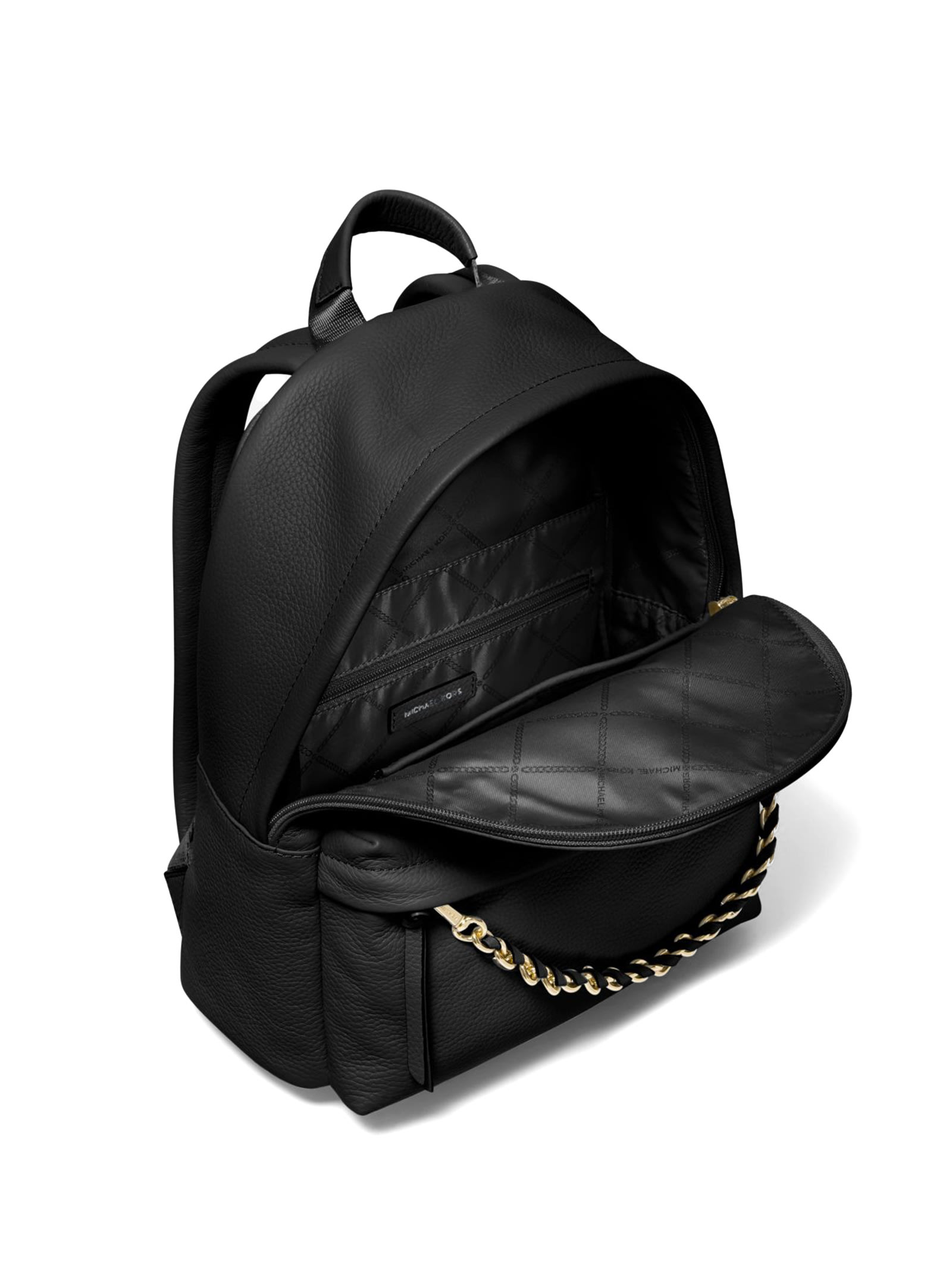 Shop Michael Kors Medium Slater Backpack In Pebbled Leather In Black