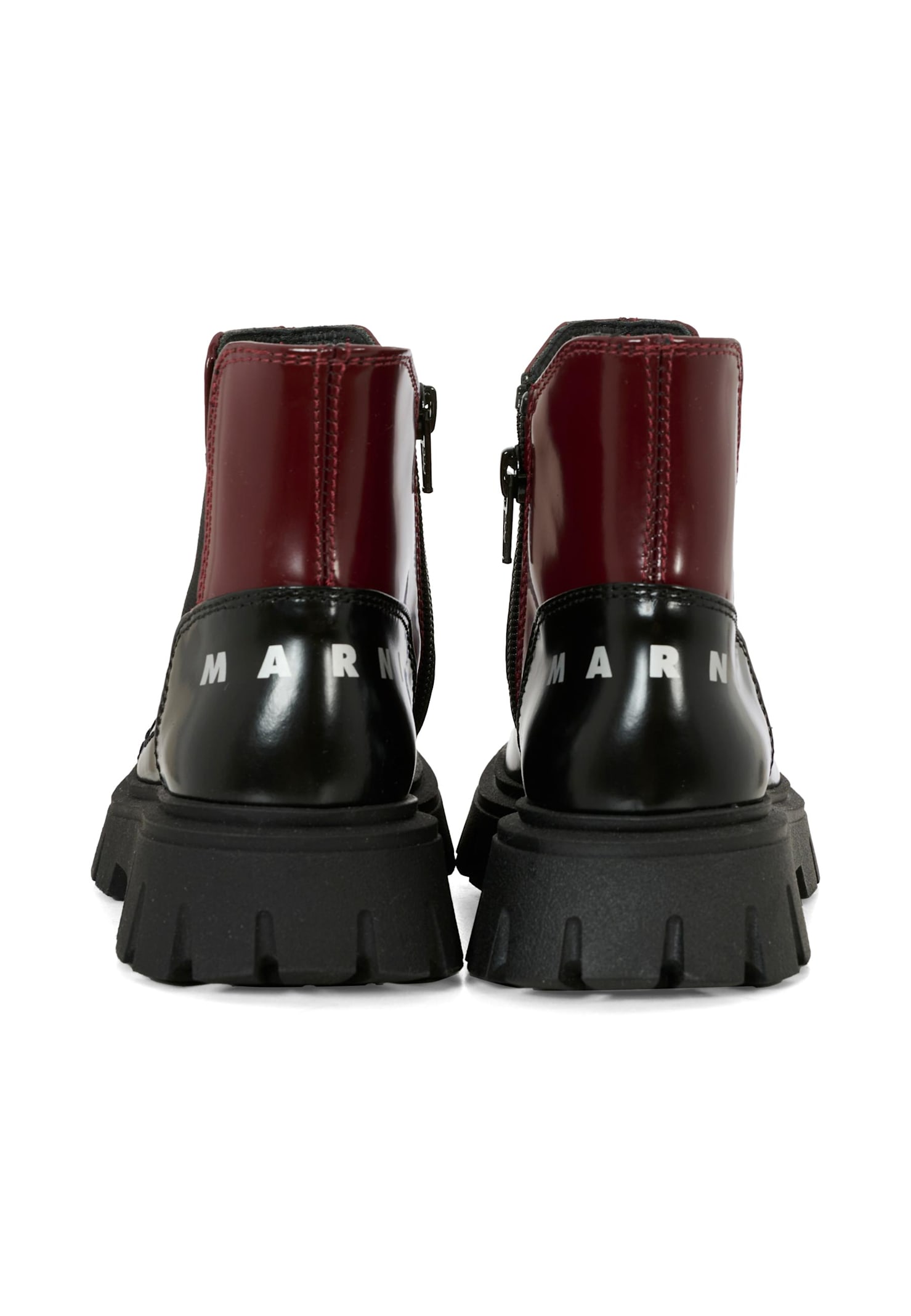 Marni Black Ankle Boots For Kids With Logo In Black