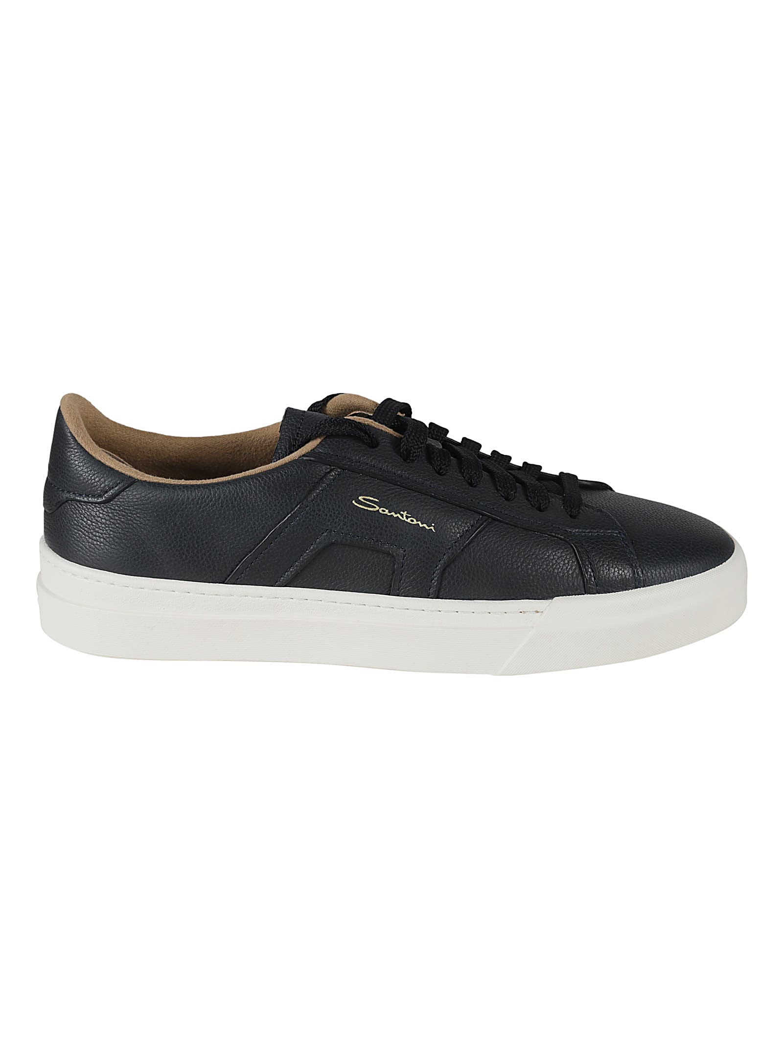 Santoni Logo Detail Sneakers In Blue