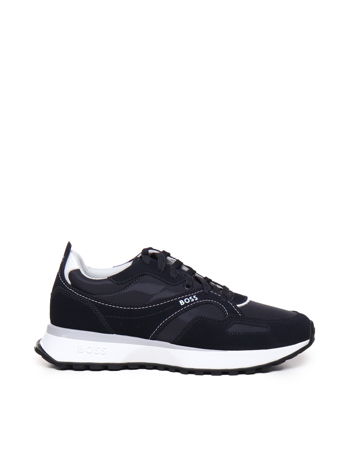 Shop Hugo Boss Logo Sneakers In Blue