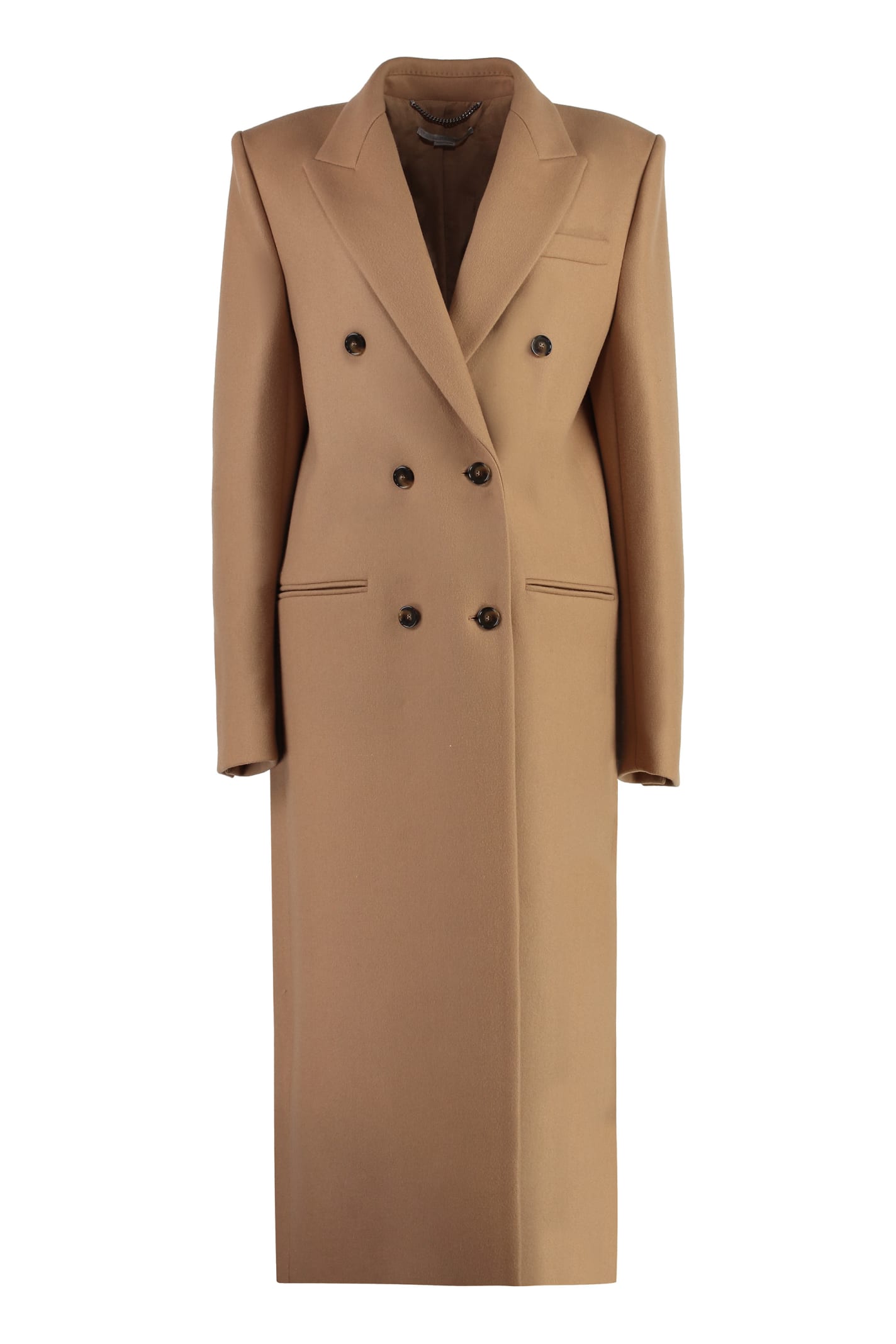 Shop Stella Mccartney Double-breasted Wool Coat In Camel