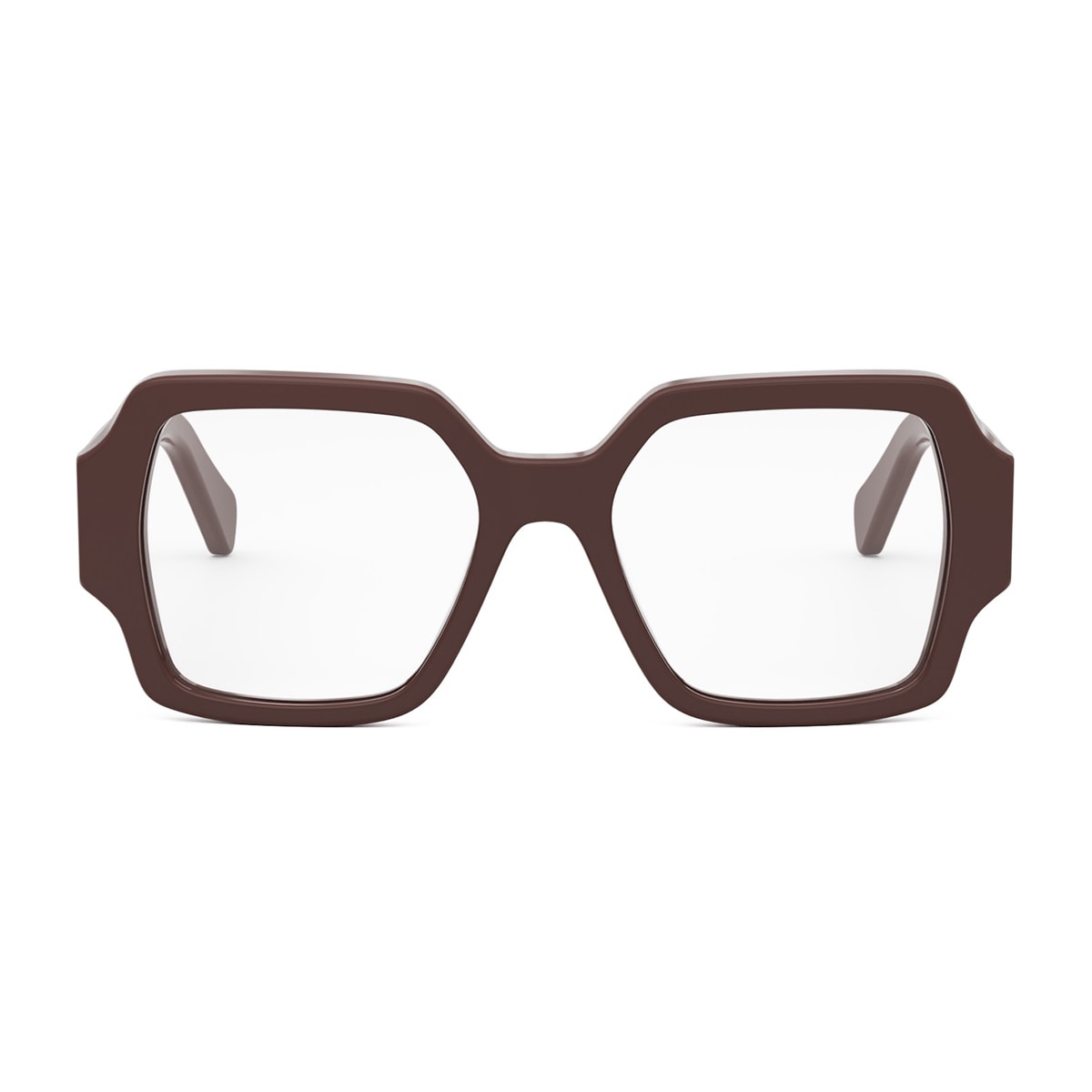 Celine Oversized Square Frame Glasses In Marrone