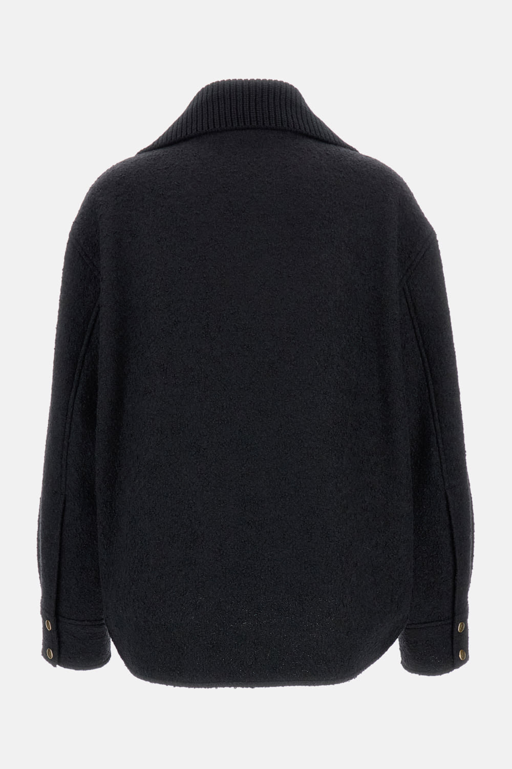 Moncler Zip-up Patch-pockets Shirt In Black