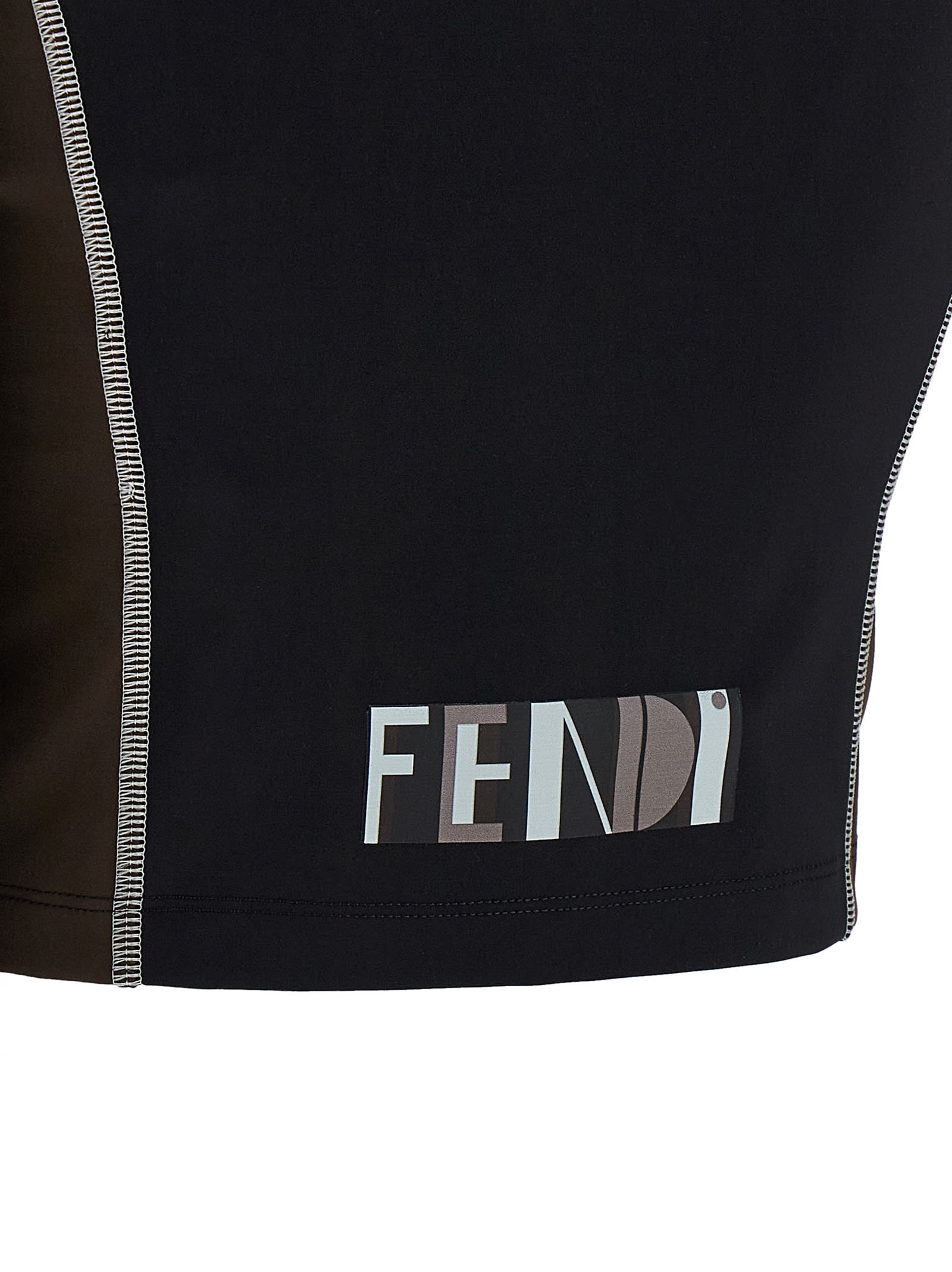 Fendi Long-sleeved Cardigan Top In Black