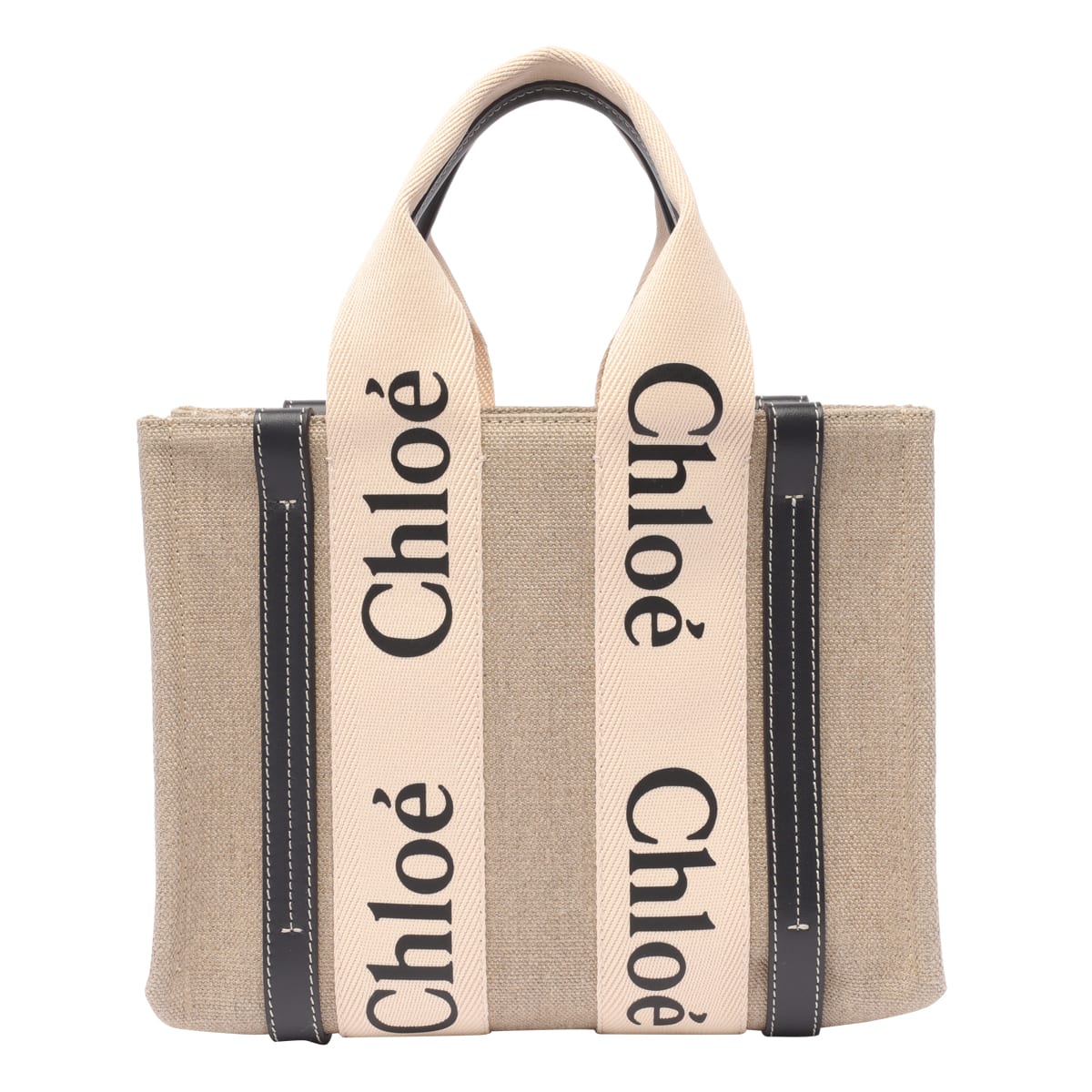 Shop Chloé Small Woody Tote Bag In Beige