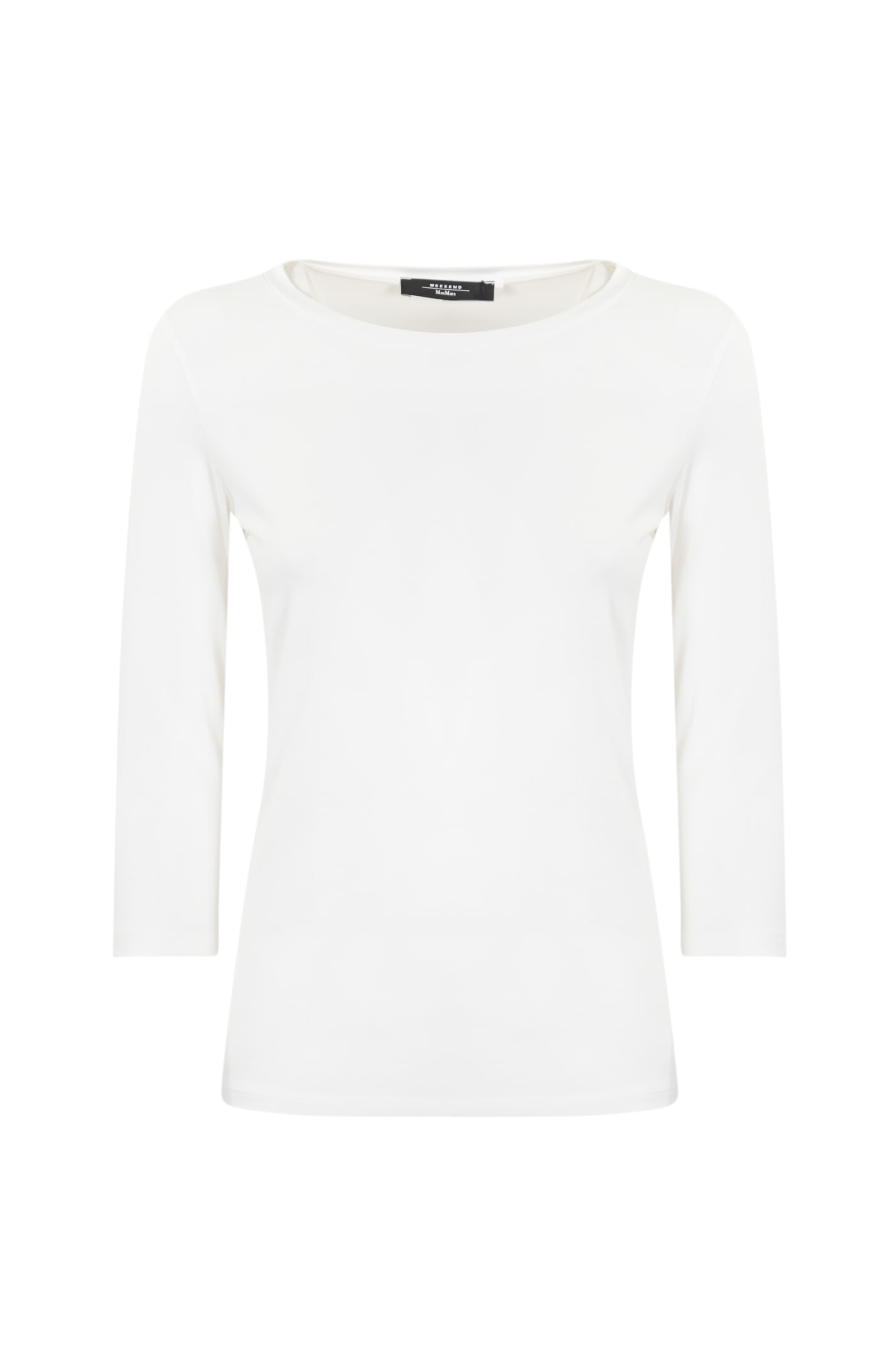 Shop Weekend Max Mara Multia Cotton T-shirt In Off White