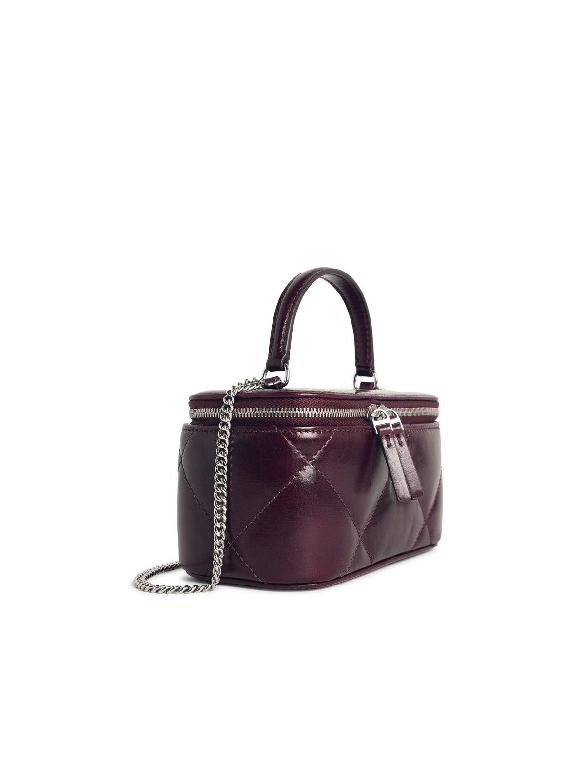 Tory Burch Kira Quilted Leather Top-handle Mini Bag In Burgundy