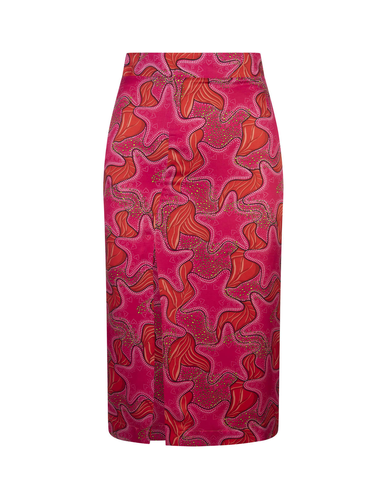 Shop Alessandro Enriquez Midi Pencil Skirt With Star Print In Pink