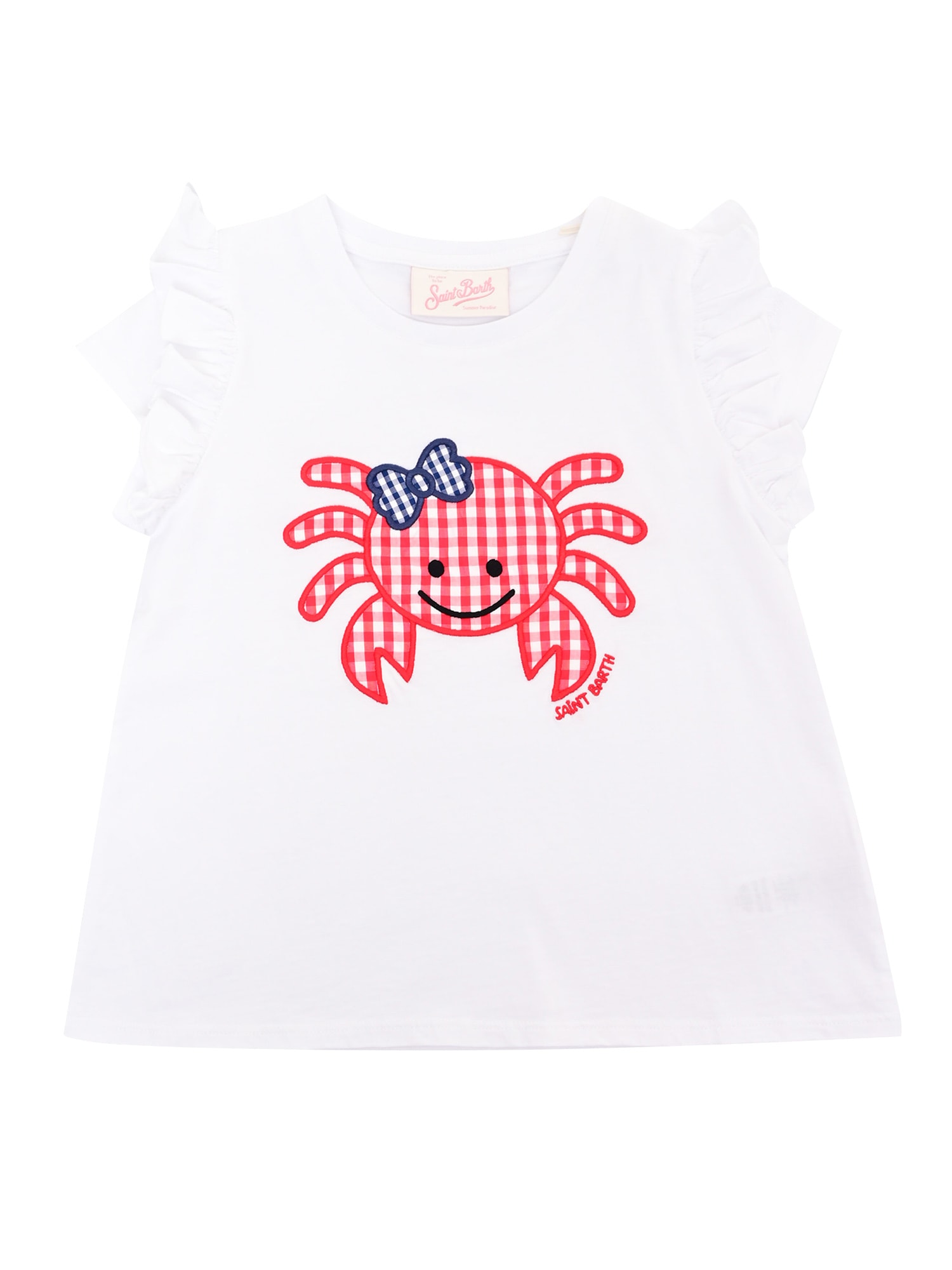 Mc2 Saint Barth Kids' Baby-crab 01 Vichy 4161 Patch In White