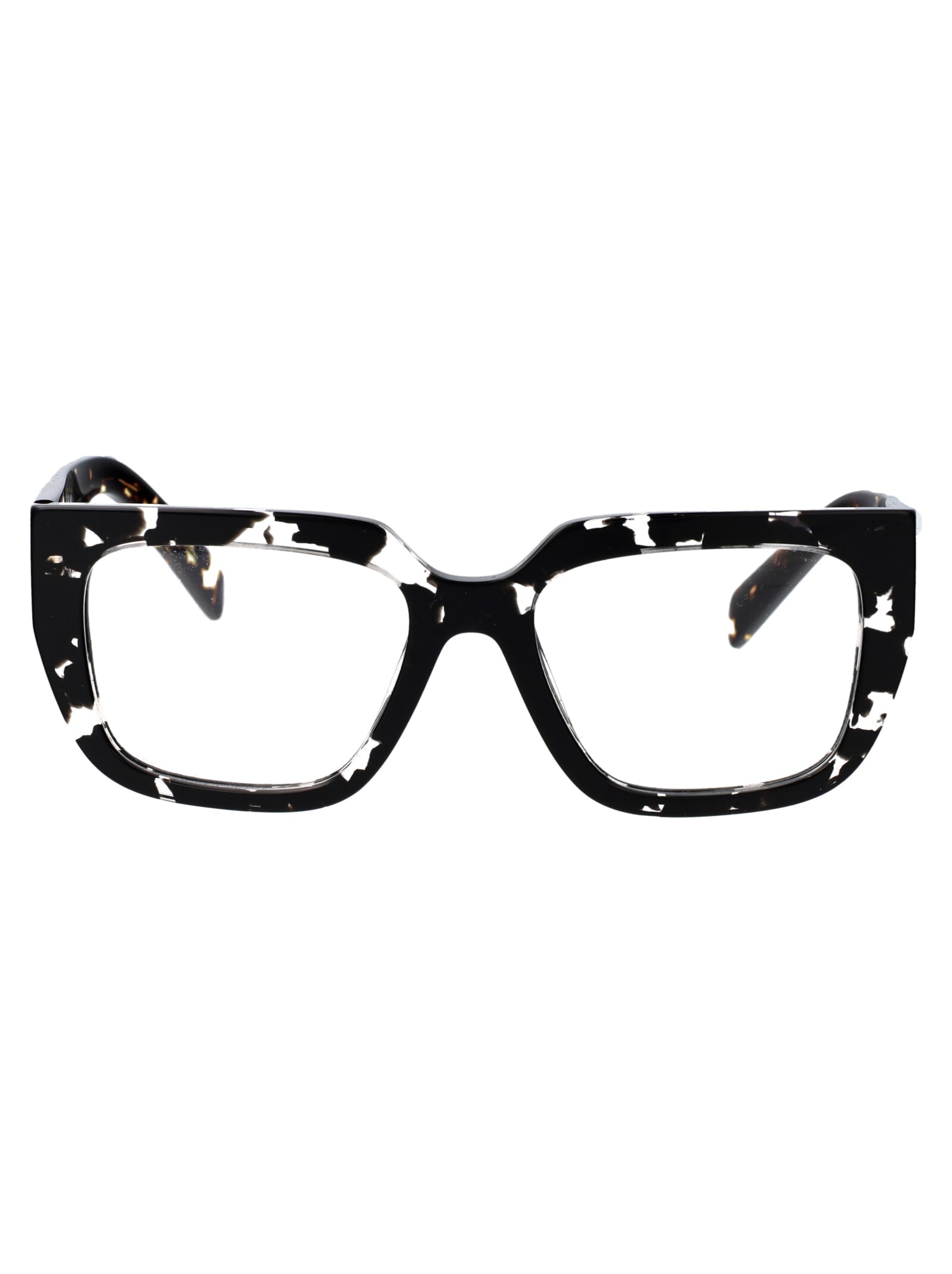 Shop Prada 0pr A03v Glasses In 15o1o1 Havana Black Transparent