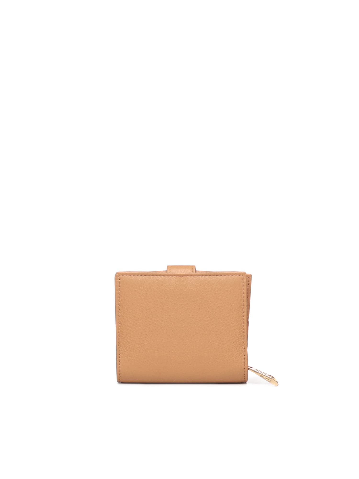 Biasia Leather Wallet With Logo In Brown