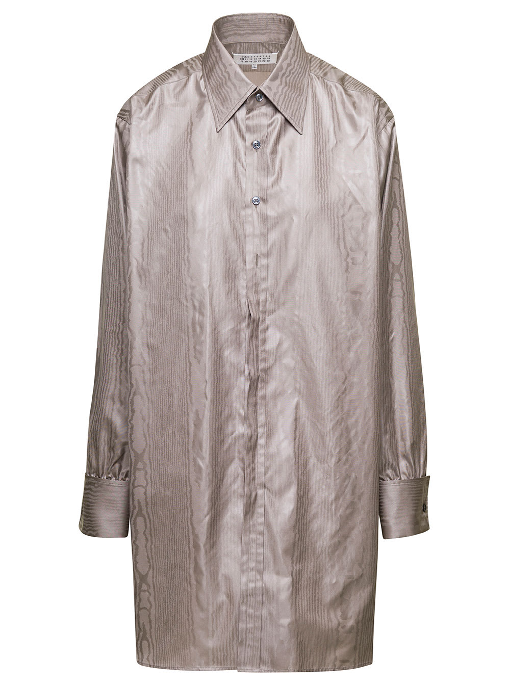 MAISON MARGIELA BEIGE OVERSZE POLY MOIRE SHIRT IN POLYESTER WOMAN