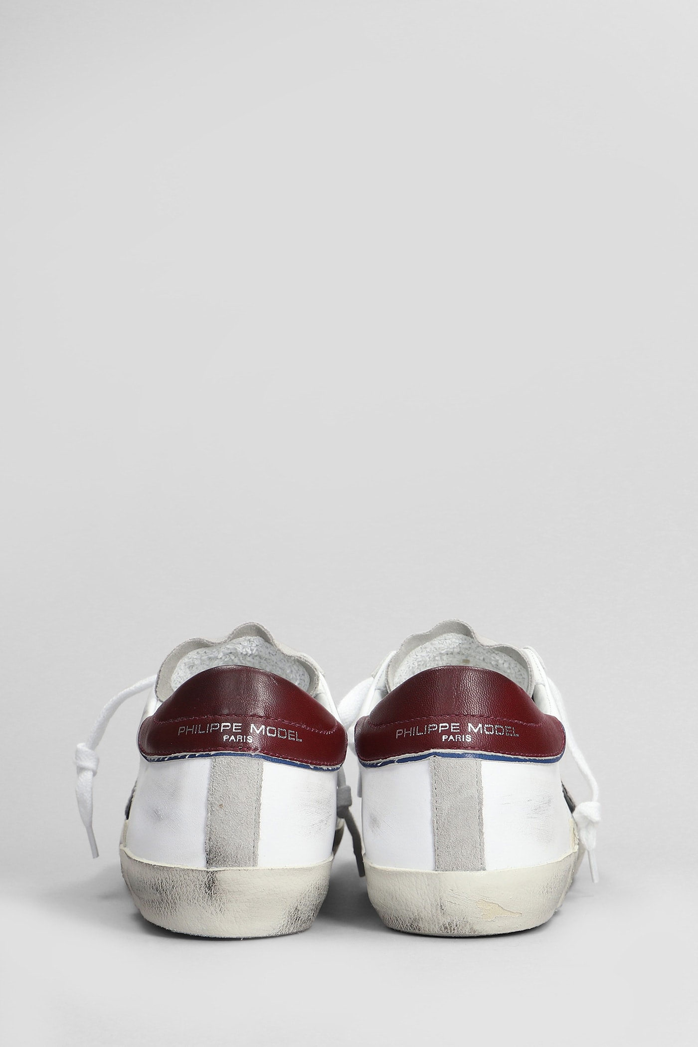 Shop Philippe Model Prsx Low Sneakers In White Suede And Leather