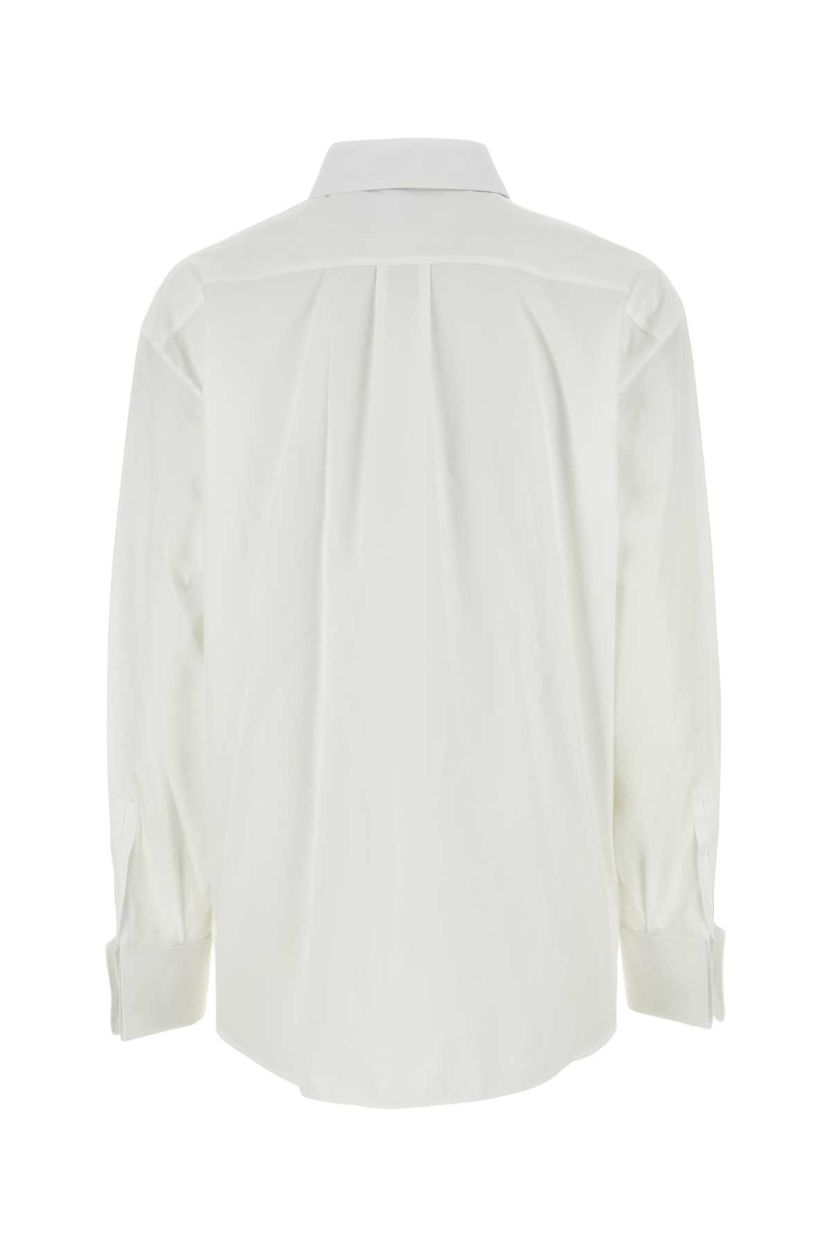 Saint Laurent White Poplin Shirt In Blanc