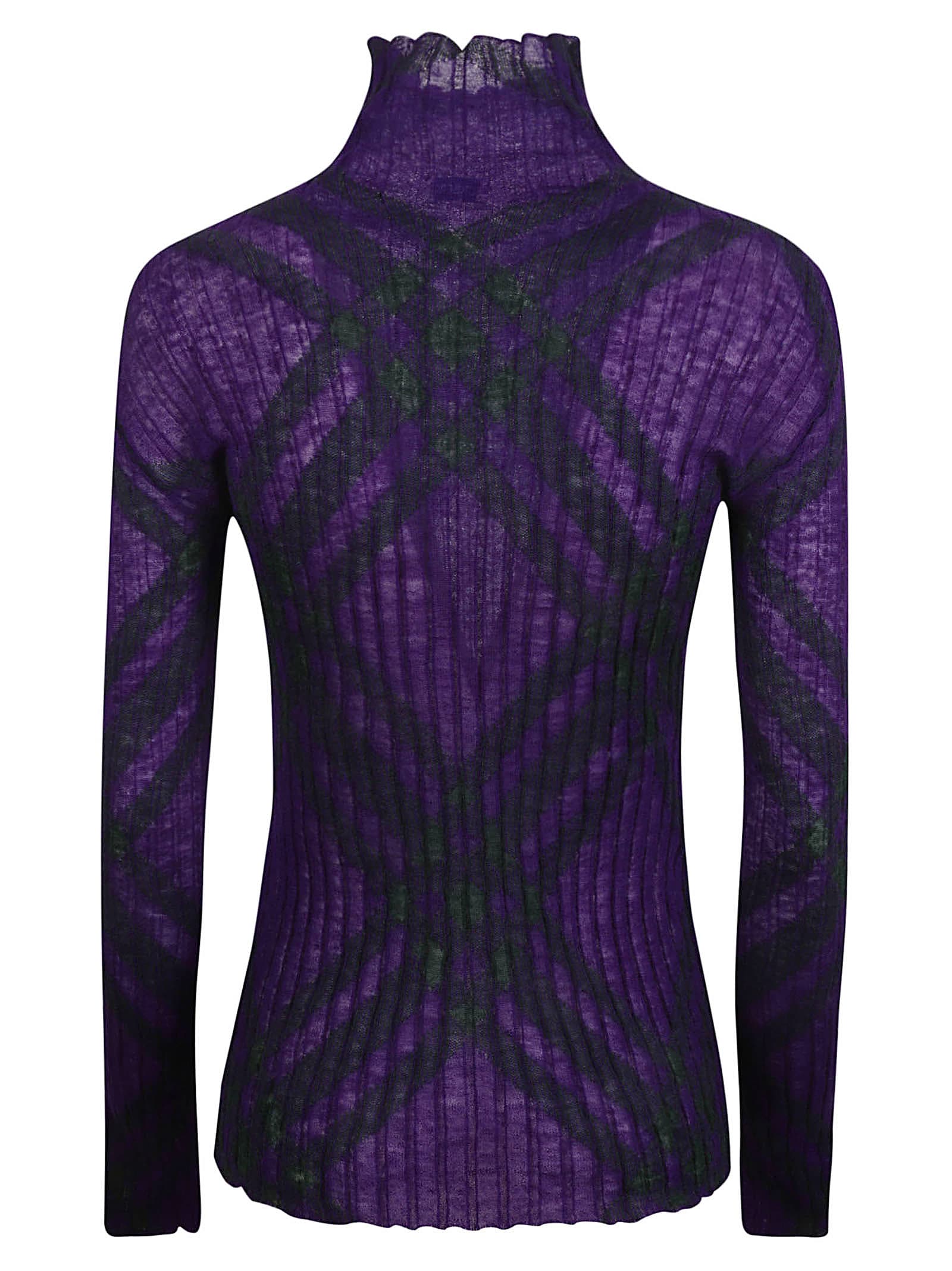 Burberry Plaid-check Mohair-blend Jumper In Green