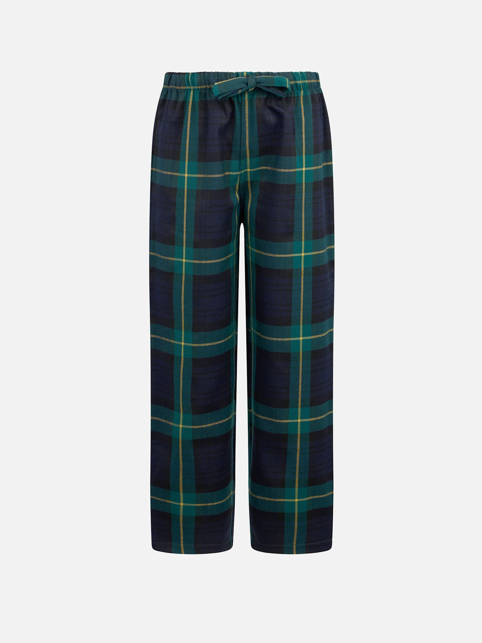 Mc2 Saint Barth Kid Pajama Pants With Tartan Print In Blue