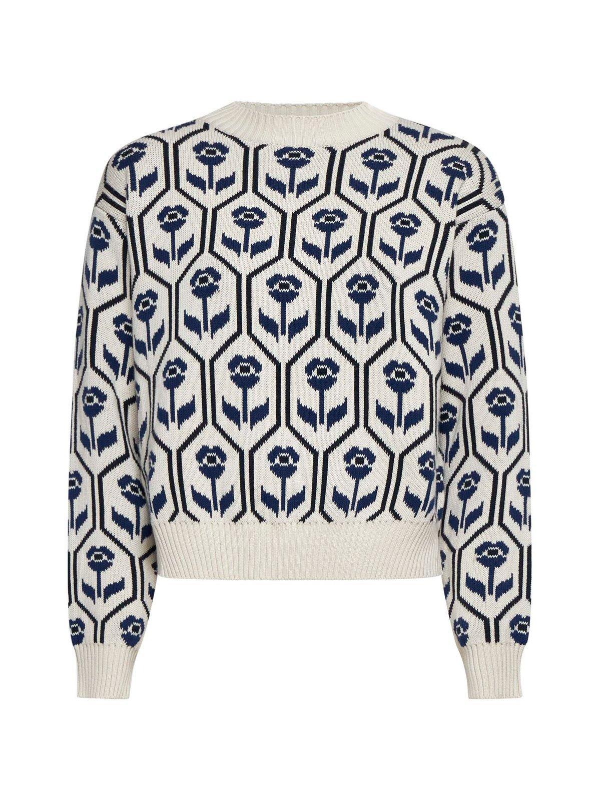 WEEKEND MAX MARA ALL-OVER FLORAL PATTEREND CREWNECK JUMPER 