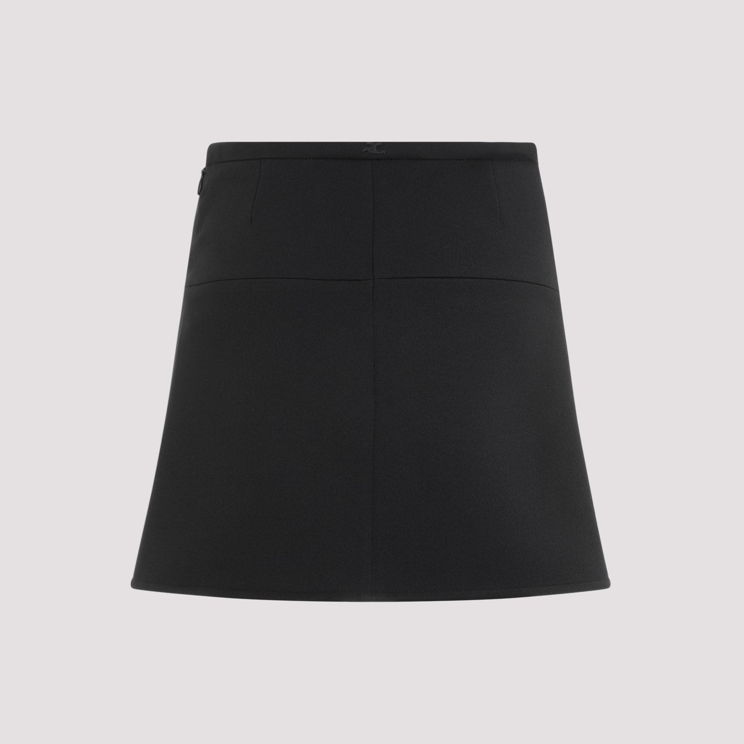 Shop Courrèges Ellipse Twill Mini Skirt In Black