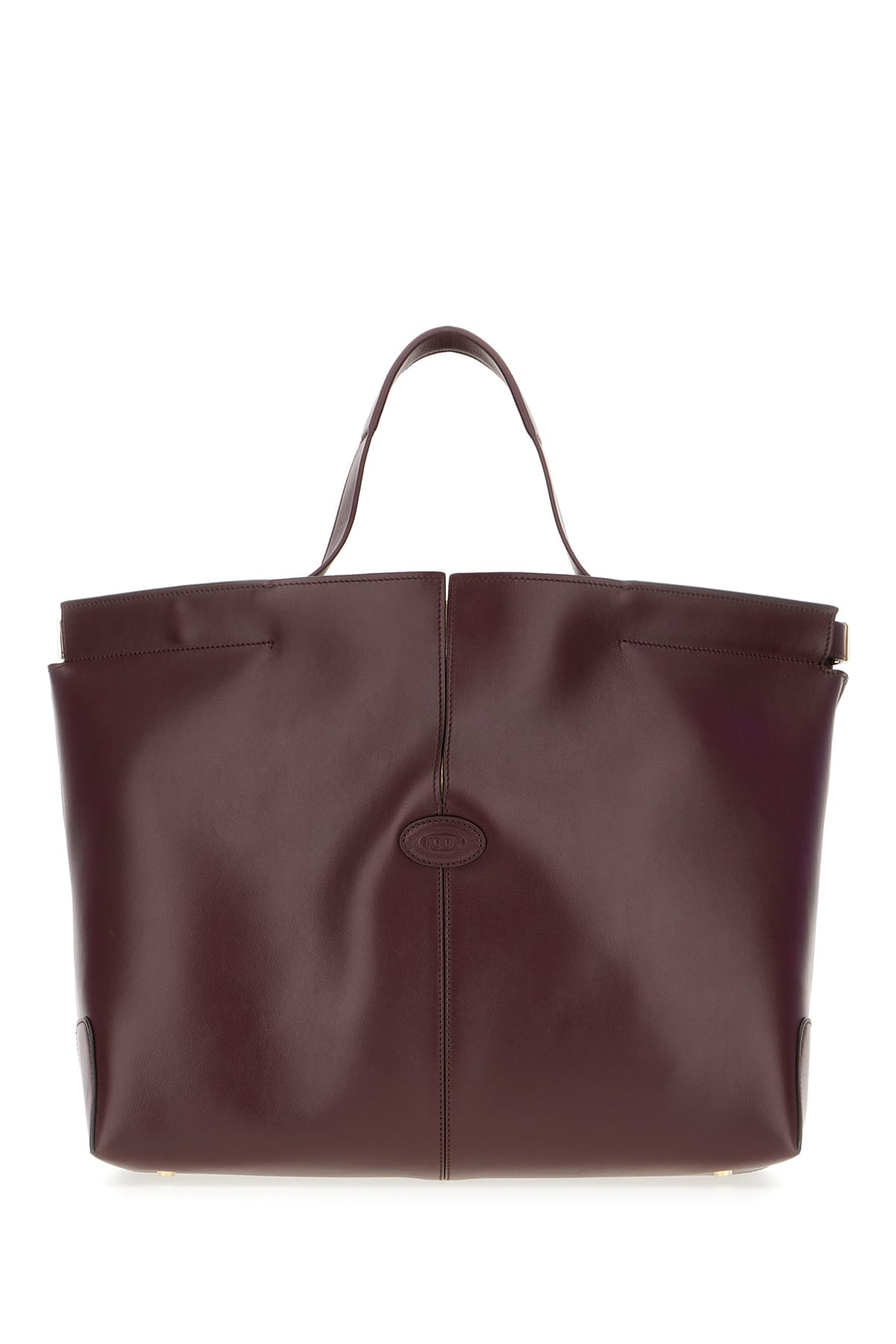Tod’s Plum Leather Medium Di Folio Shopping Bag