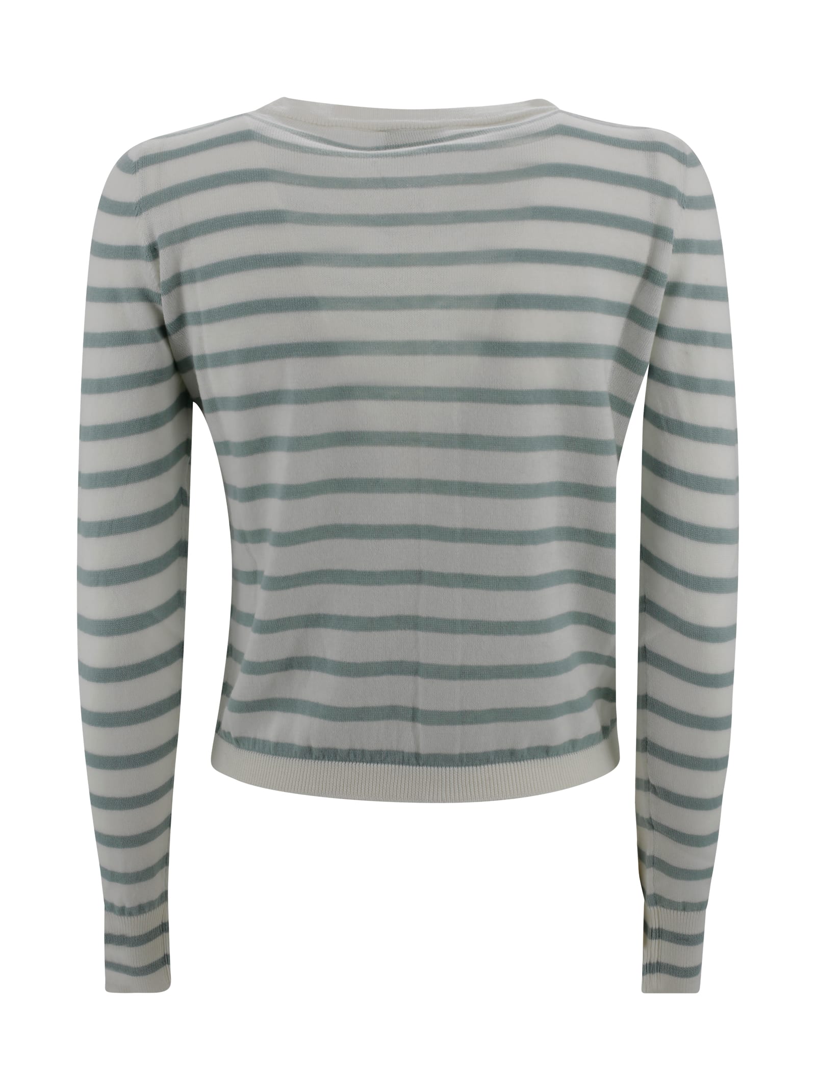 Be You Striped Cashmere Cardigan In Green
