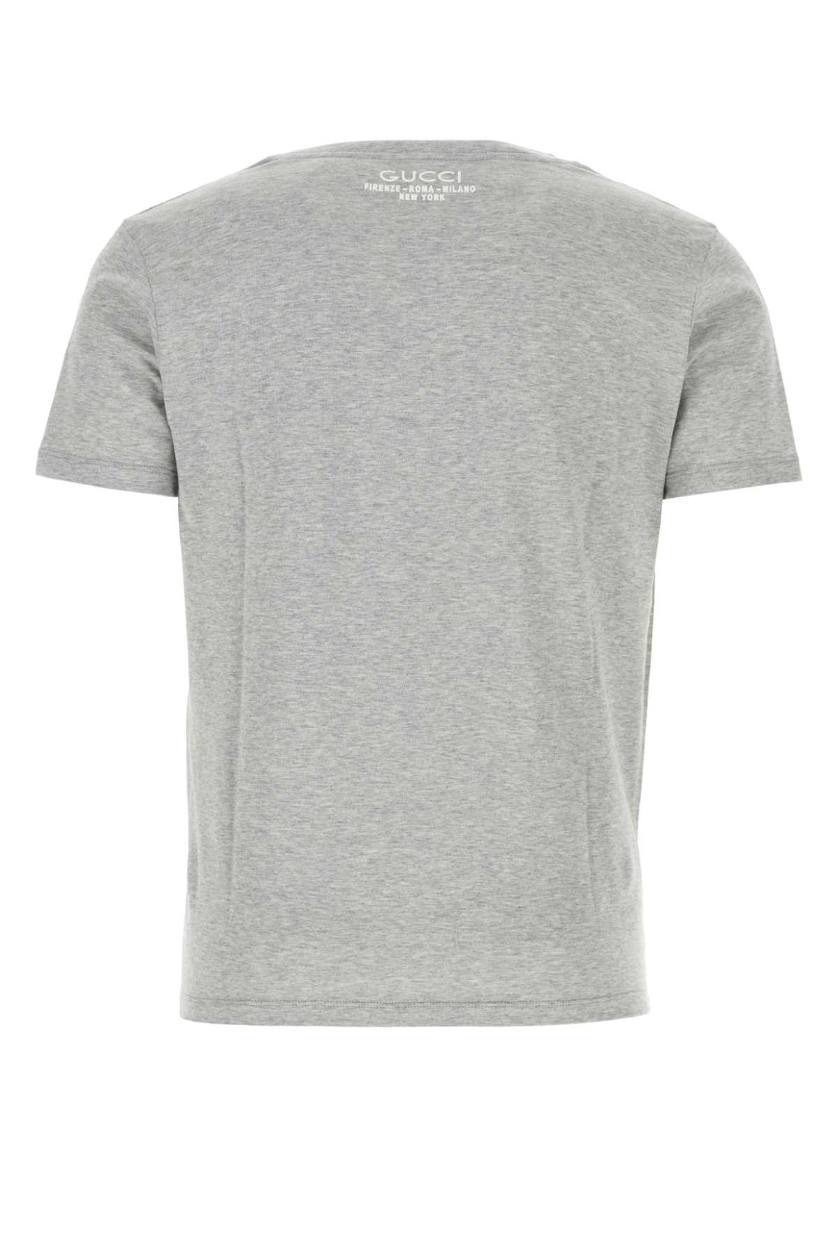 Shop Gucci Melange Grey Cotton T-shirt