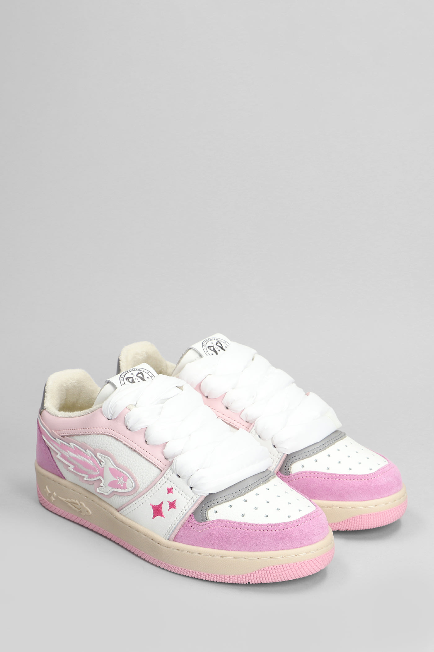 Shop Enterprise Japan Egg Rocket Sneakers In White Leather