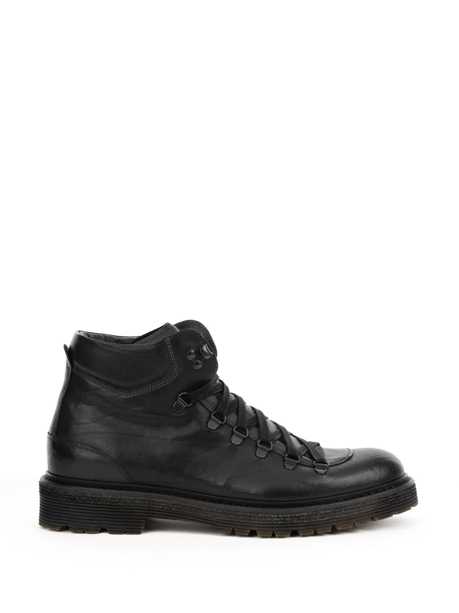 Corvari Black Leather Lace-up Shoe In Nero