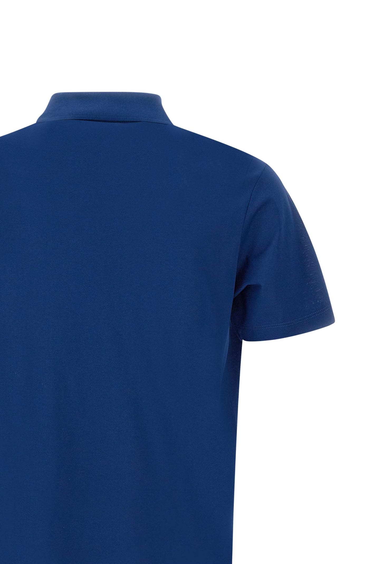 Shop Paul&amp;shark Organic Piqué Cotton Polo Shirt In Blue