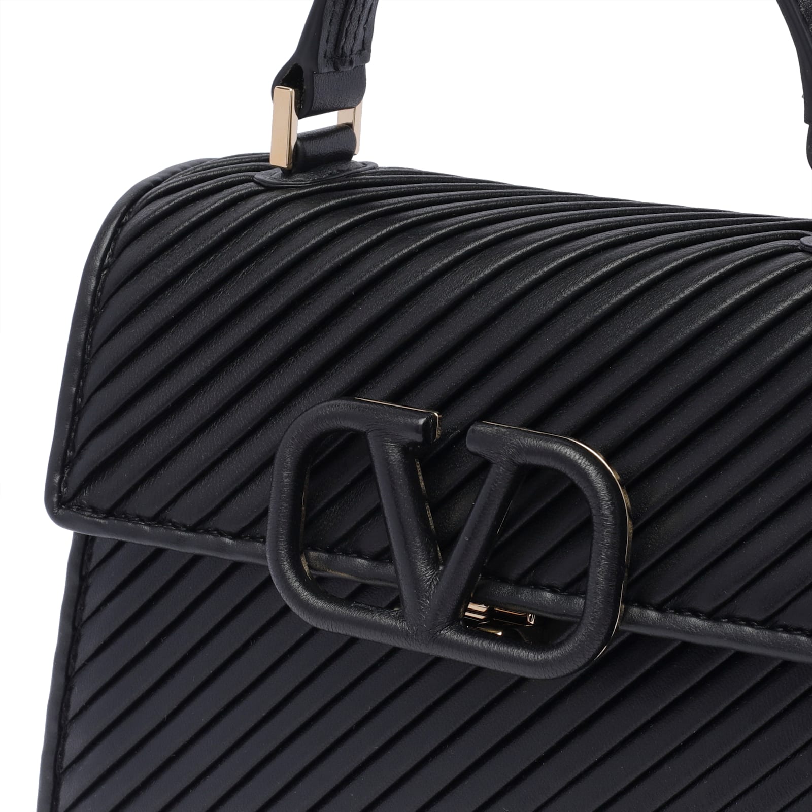 Shop Valentino Small Vsling Handbag In Black