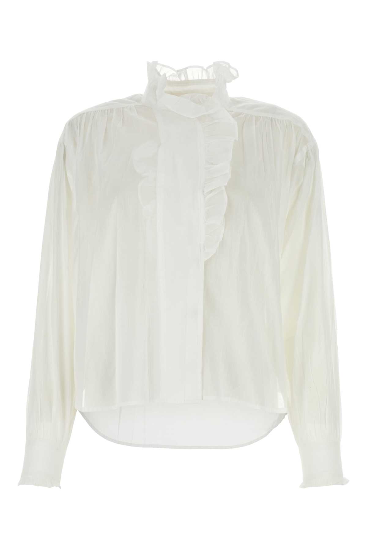 Shop Marant Etoile White Cotton Pamiala Blouse